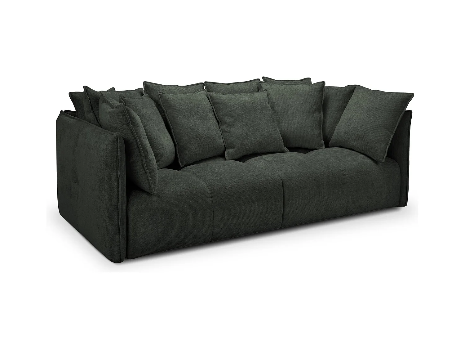 Sofa 3-osobowa - z tkaniny szenilowej - zielony - NANA