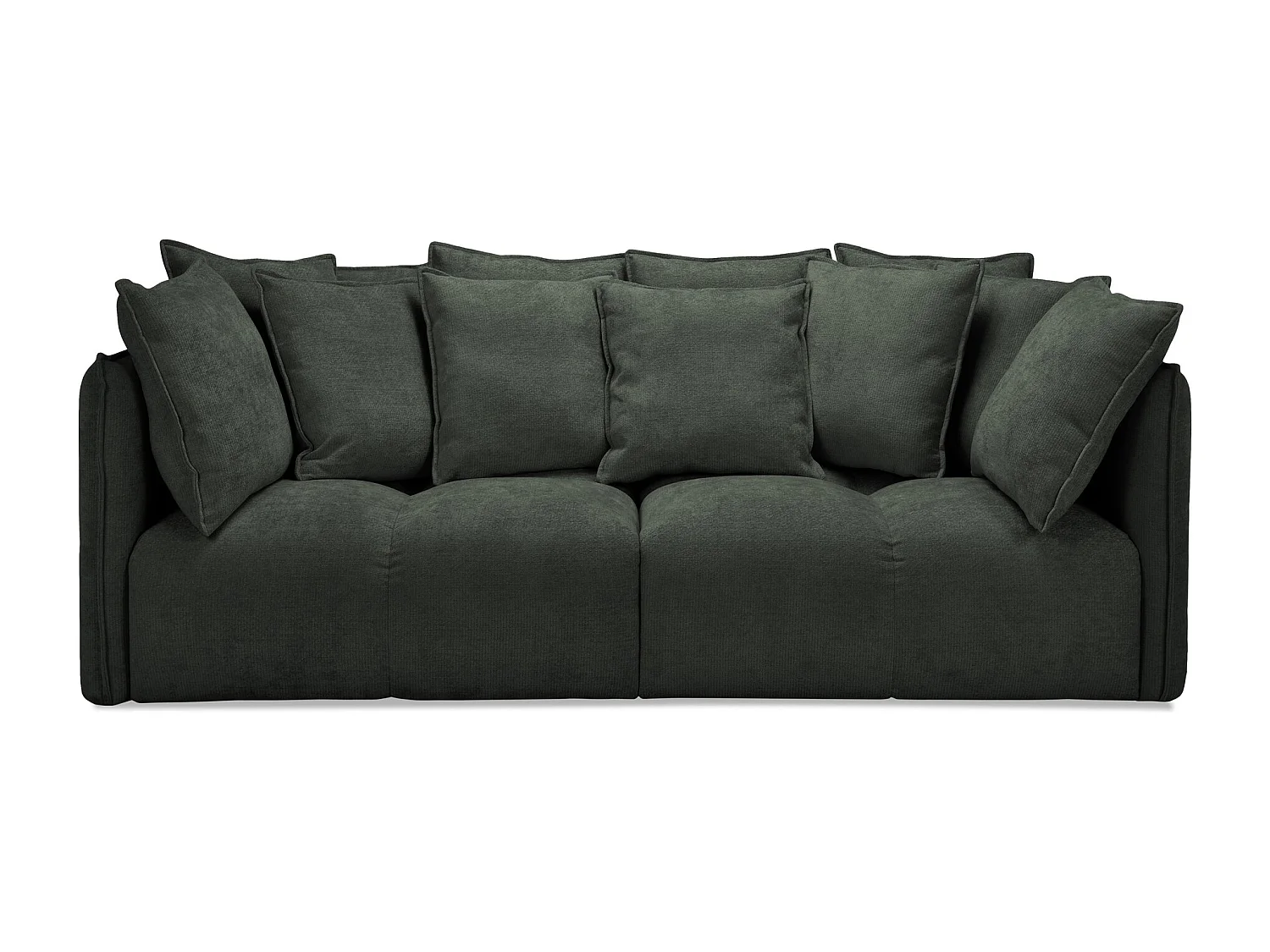 Canapé 3 places en tissu chenille - vert - NANA