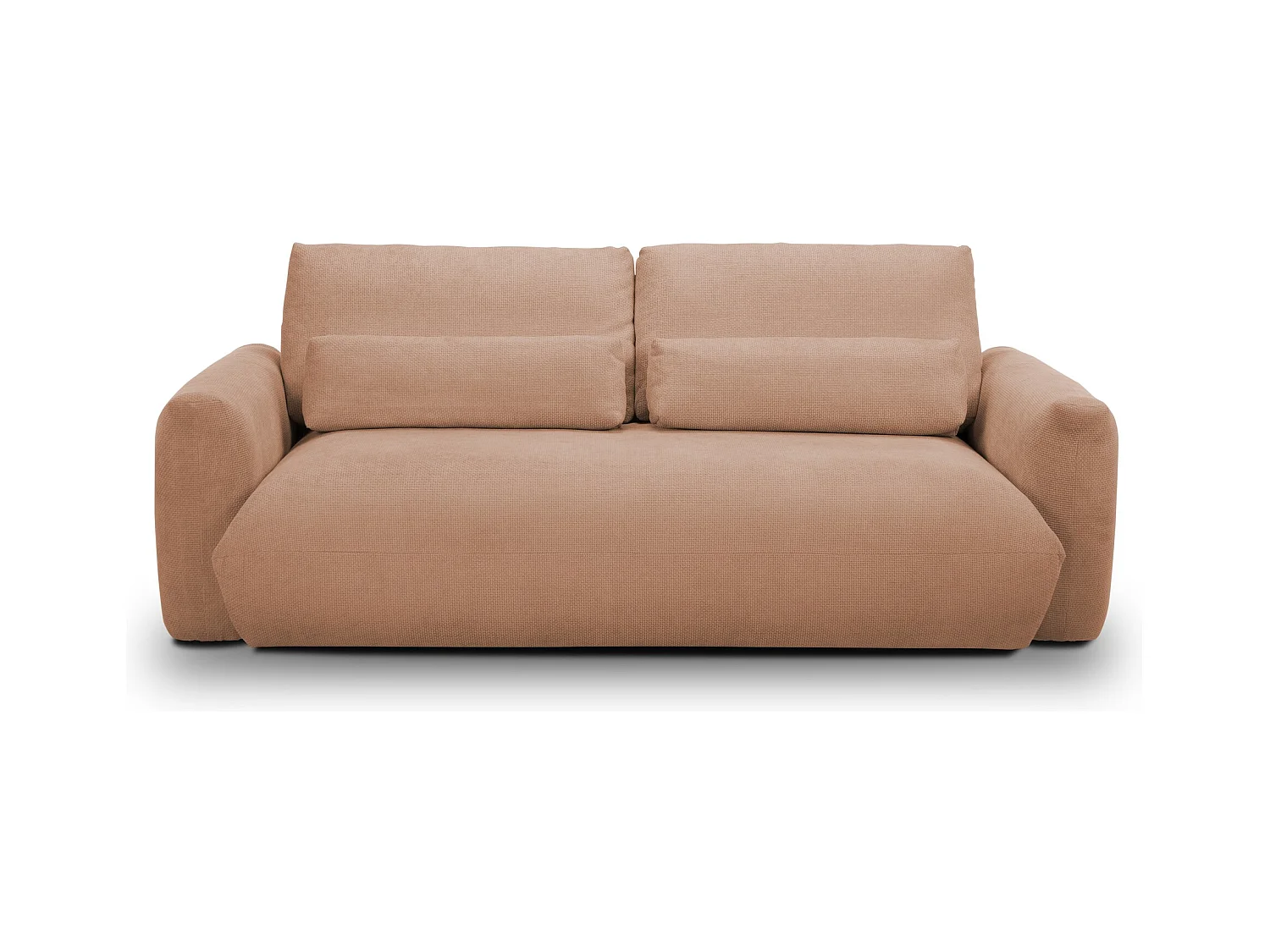 Canapé 3 places en tissu chenille - pêche - MIKI