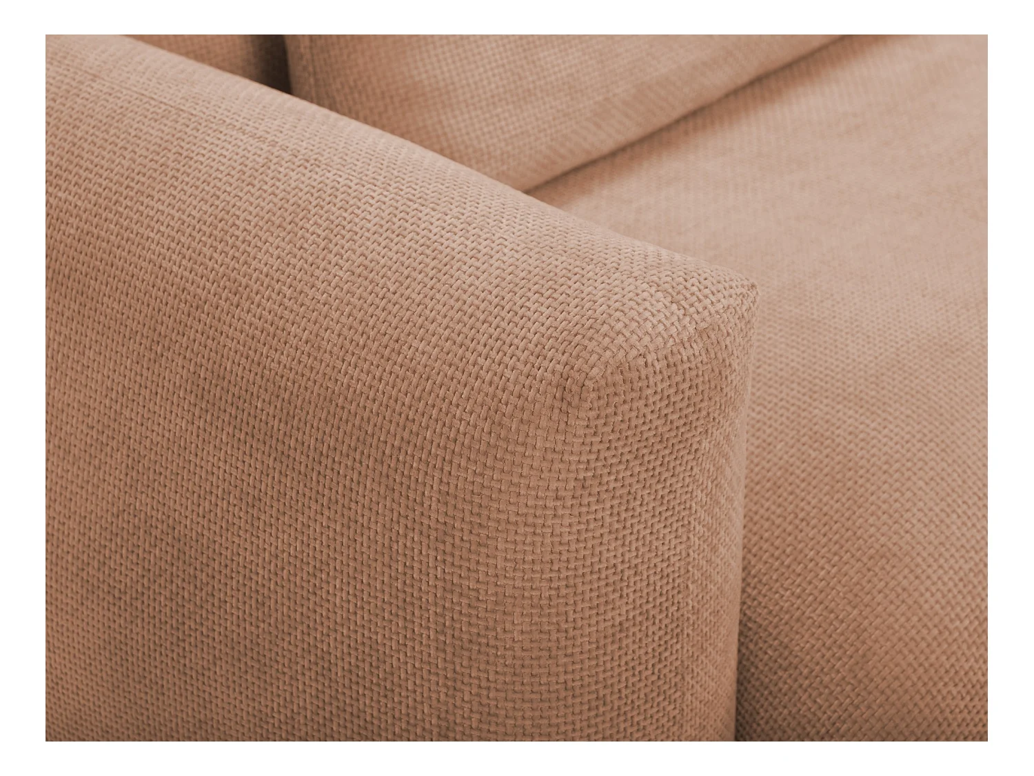 Canapé 3 places en tissu chenille - pêche - MIKI