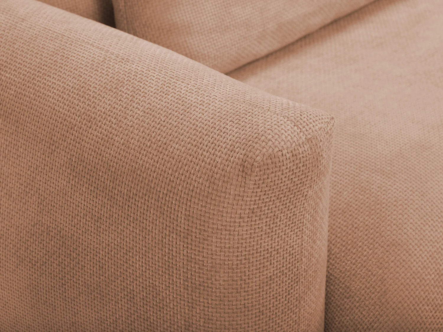 Canapé 3 places en tissu chenille - pêche - MIKI