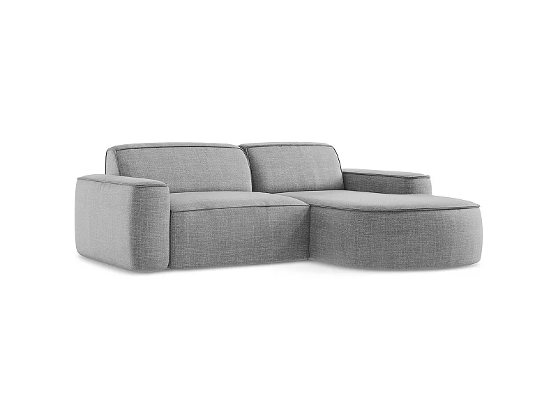 2,5-Sitzer Modulares Ecksofa - Ecke Rechts - Strukturstoff - Hellgrau - OMAO