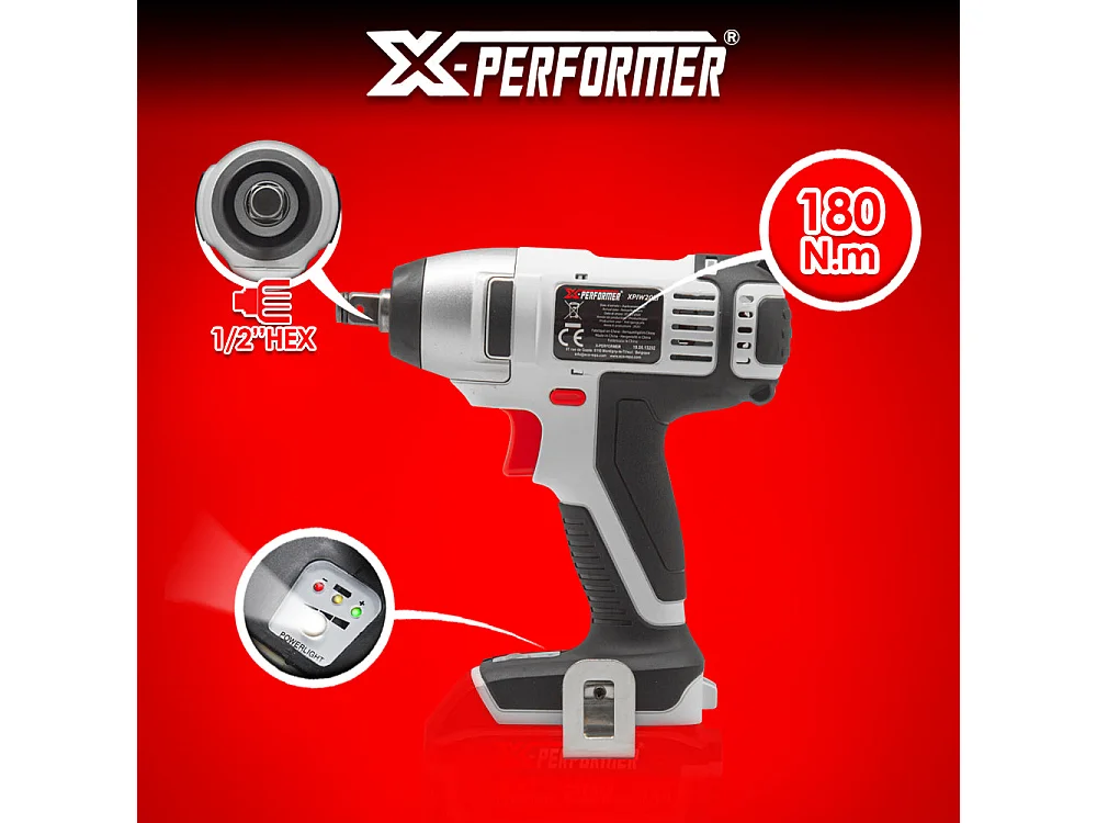 Draadloze slagschroevendraaier 20V X-Performer - 180 Nm - met 2Ah batterij en 1H snellader