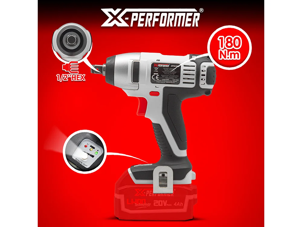 Visseuse à chocs sans fil 20V X-Performer - 180 Nm - Sans batterie
