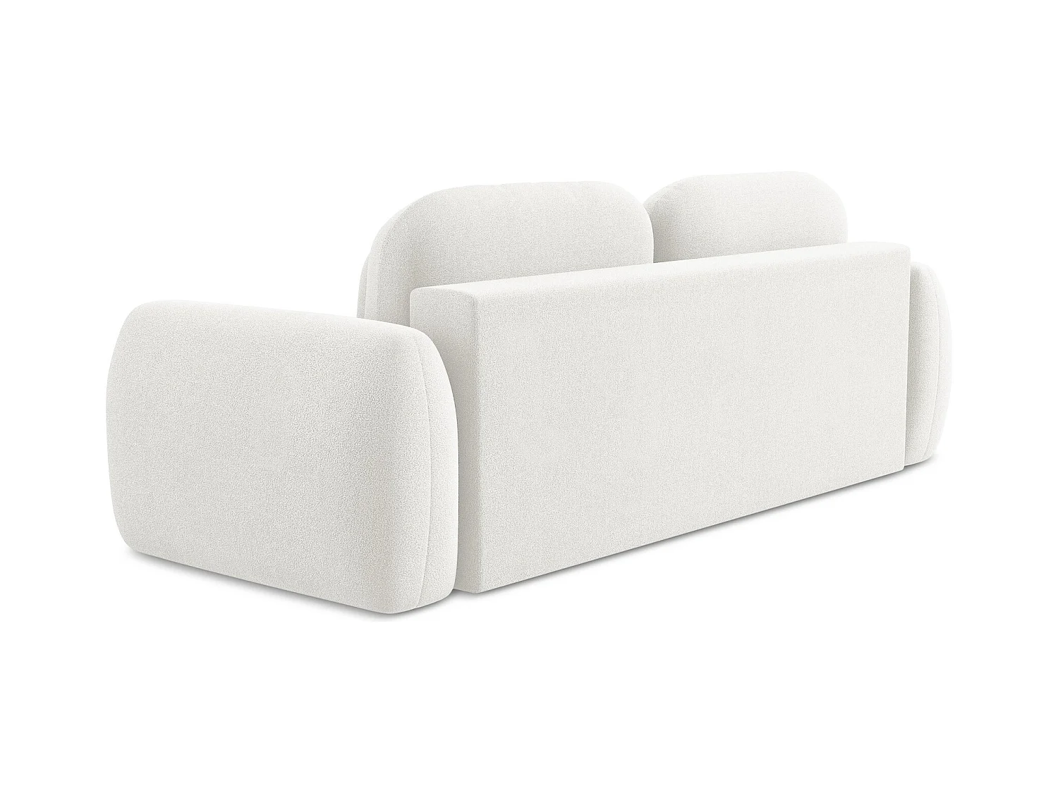 Canapé 3 places convertible en tissu bouclette - blanc - LOHI