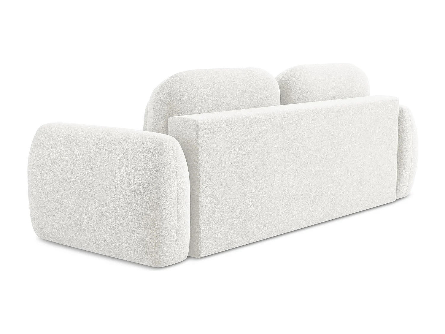 Canapé 3 places convertible en tissu bouclette - blanc - LOHI