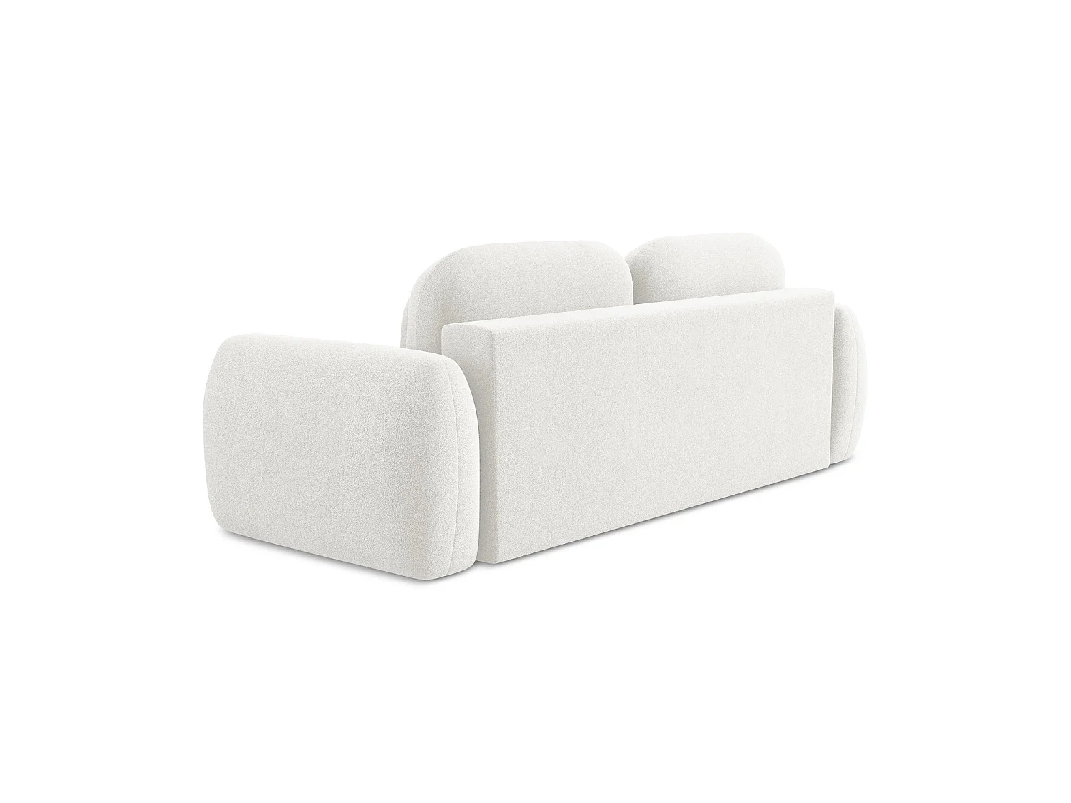 Canapé 3 places convertible en tissu bouclette - blanc - FERRETTI