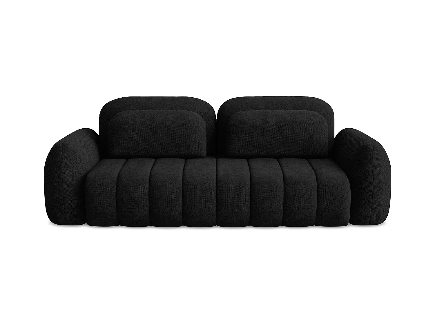 Canapé 3 places convertible en tissu chenille - noir - PELE