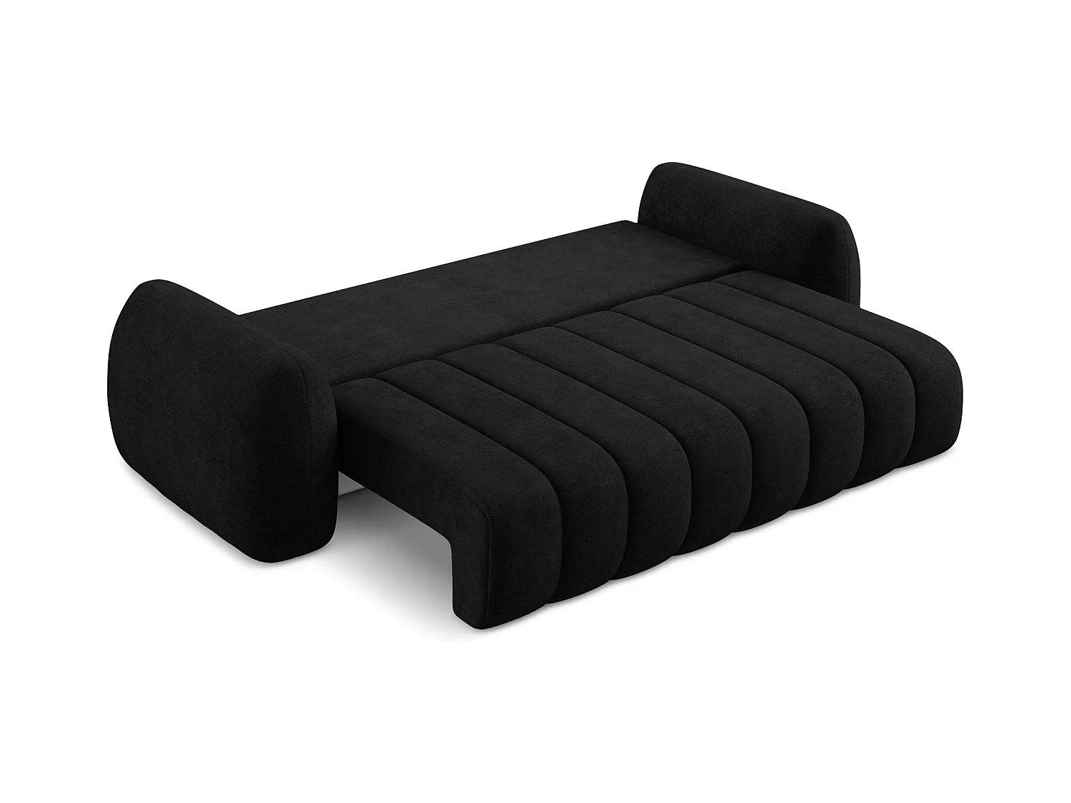 Canapé 3 places convertible en tissu chenille - noir - PELE