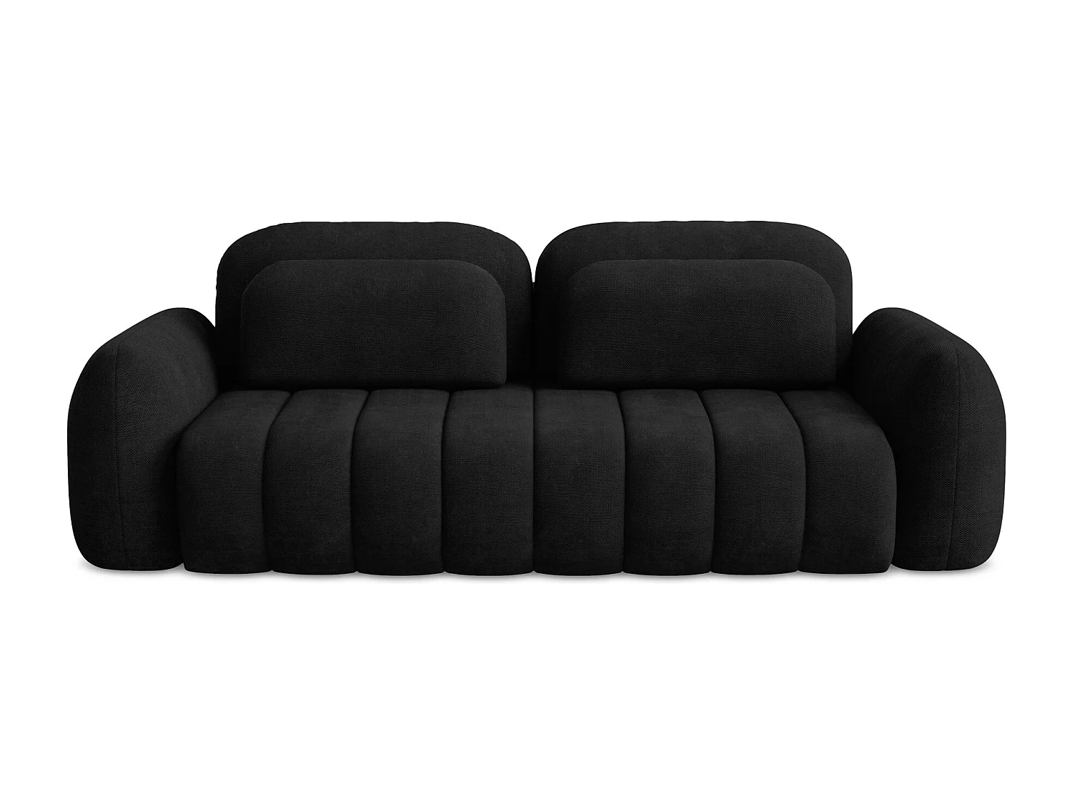 Canapé 3 places convertible en tissu chenille - noir - PELE