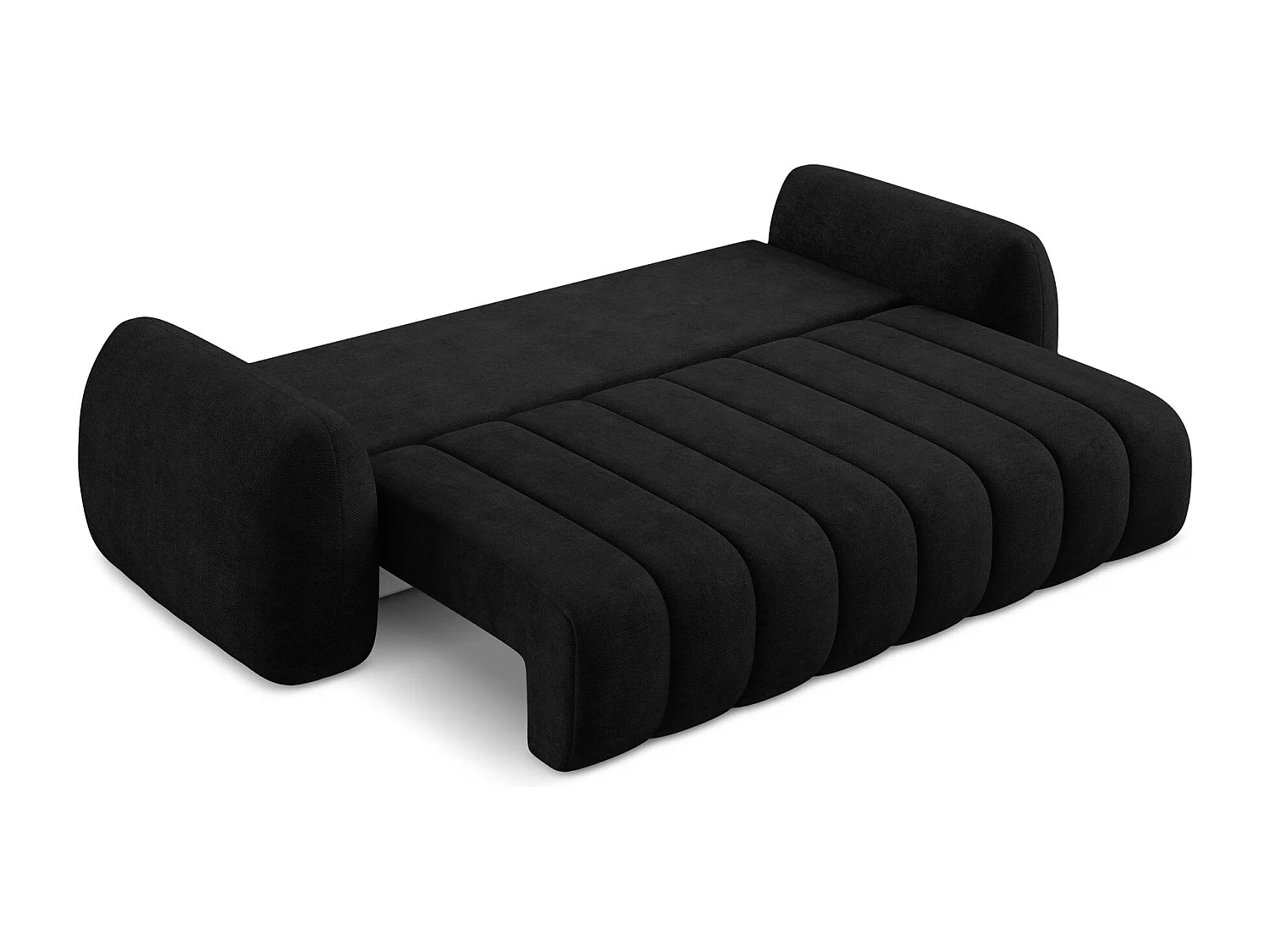Canapé 3 places convertible en tissu chenille - noir - PELE