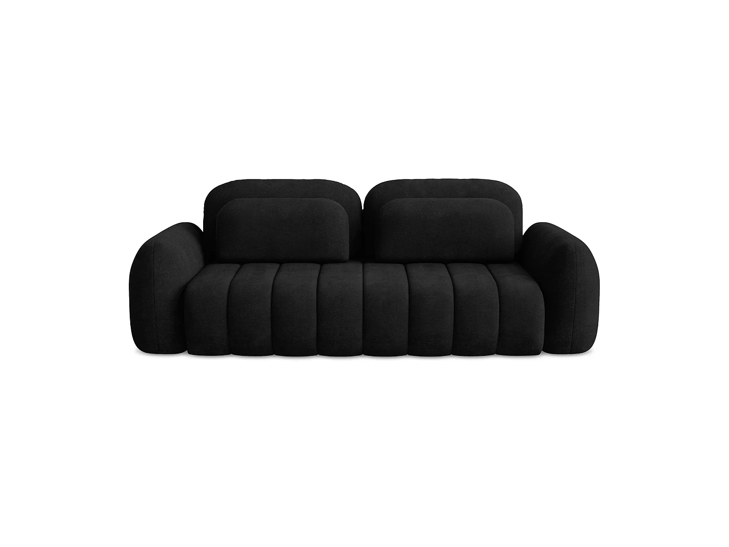 Canapé 3 places convertible en tissu chenille - noir - GINOSA