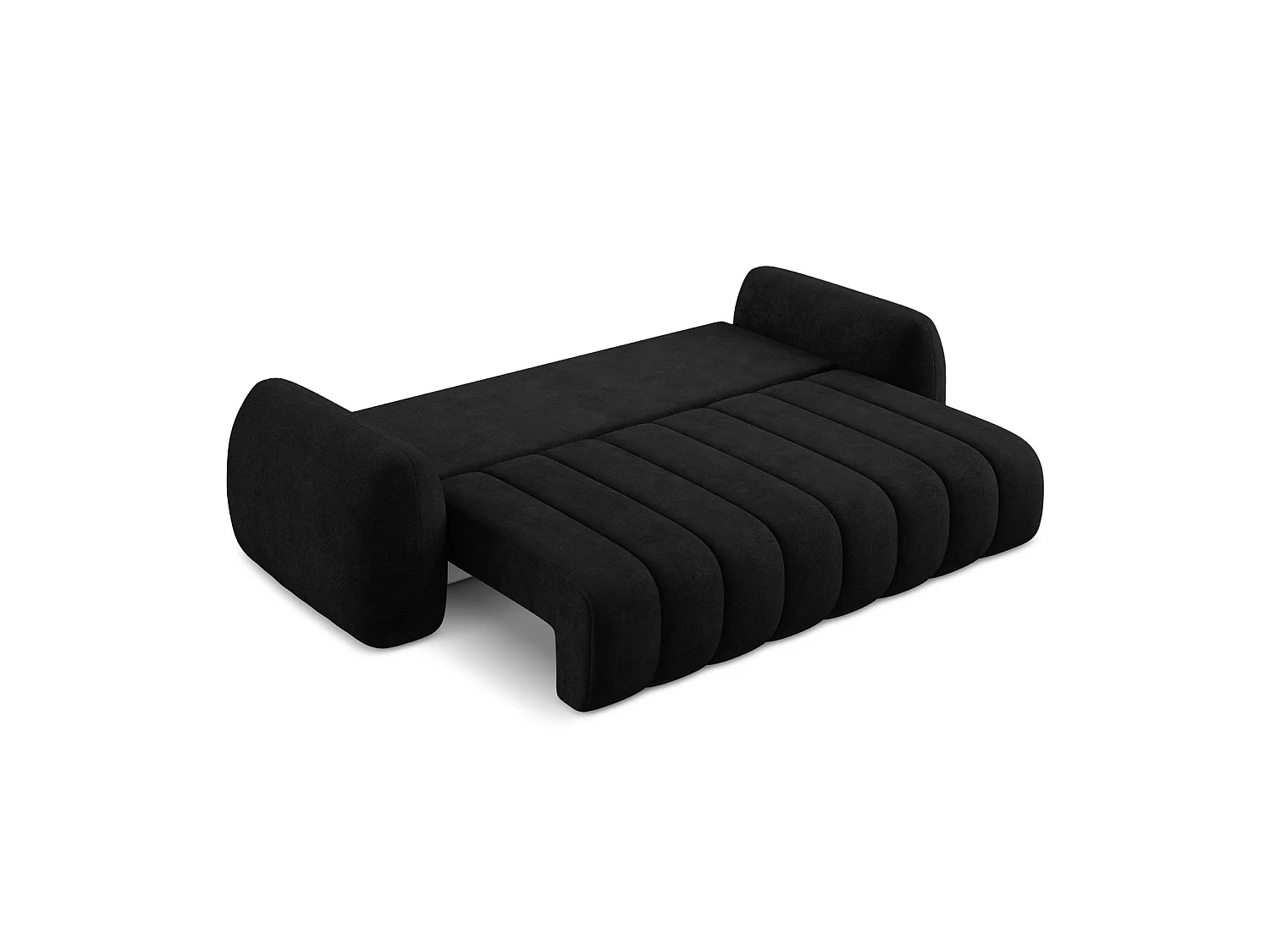 Canapé 3 places convertible en tissu chenille - noir - GINOSA