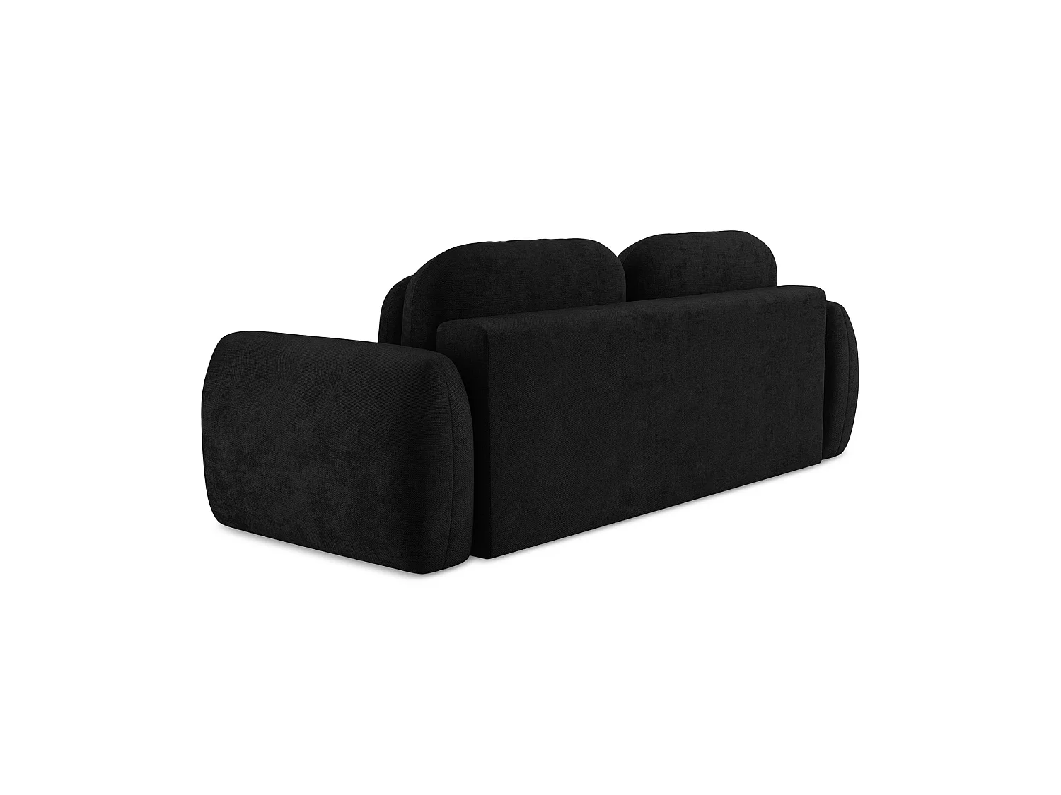 Canapé 3 places convertible en tissu chenille - noir - GINOSA