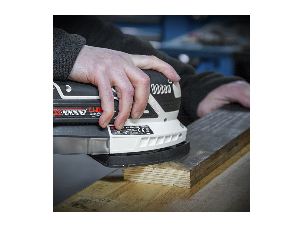 Ponceuse triangulaire sans fil X-Performer 20V avec batterie 2Ah et chargeur rapide 1H