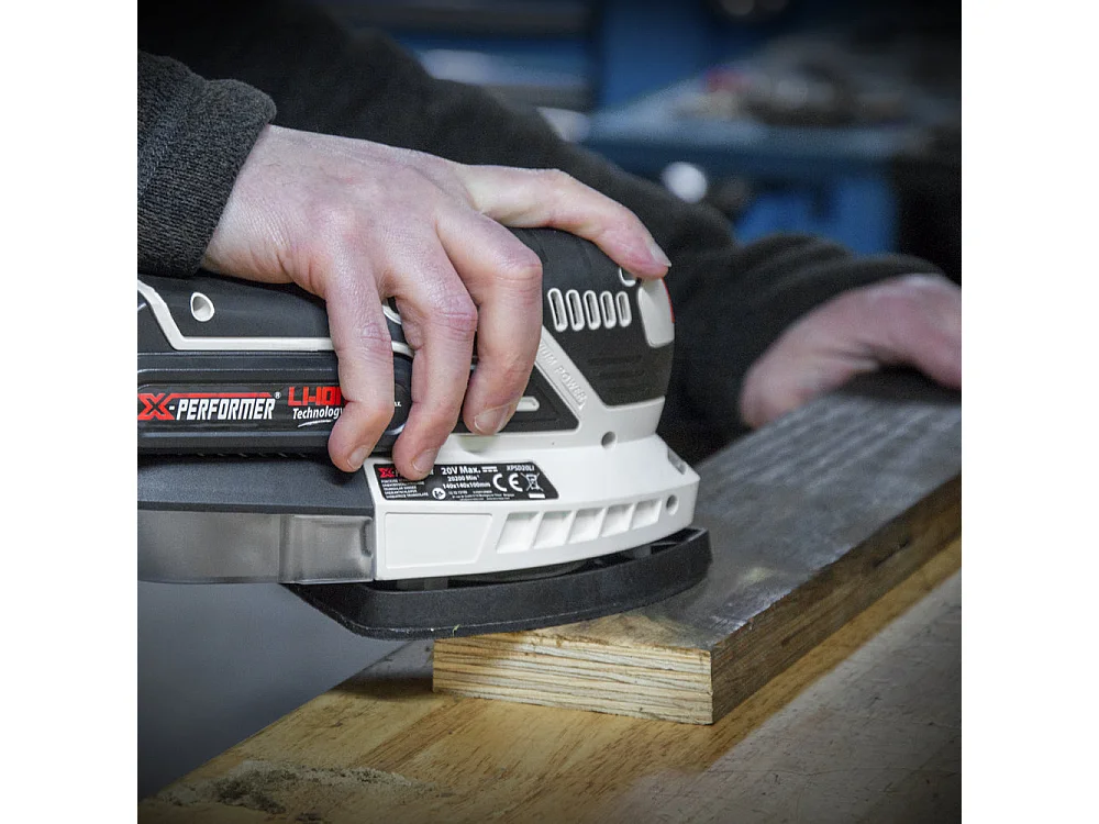 Ponceuse triangulaire sans fil X-Performer 20V avec batterie 2Ah et chargeur rapide 1H