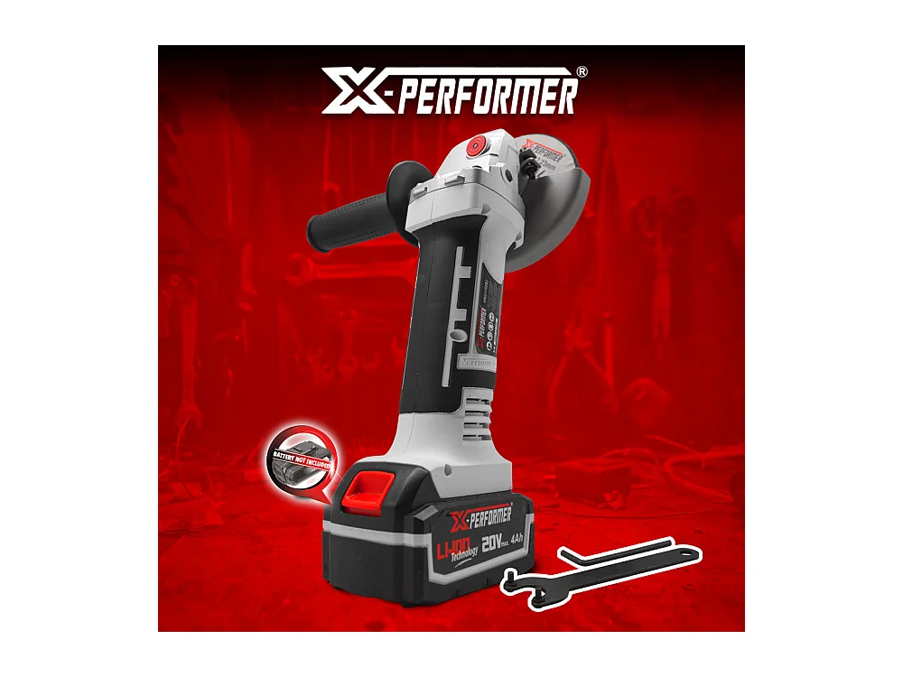 Draadloze haakse slijper 20V - 115 mm - met schijf - zonder batterij of lader - X-Performer