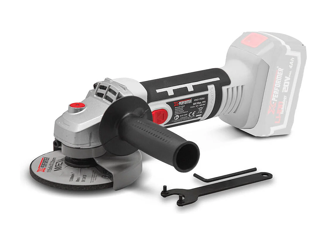 Meuleuse d’angle sans fil 20V – 115 mm – avec disque – sans batterie ni chargeur – X-Performer