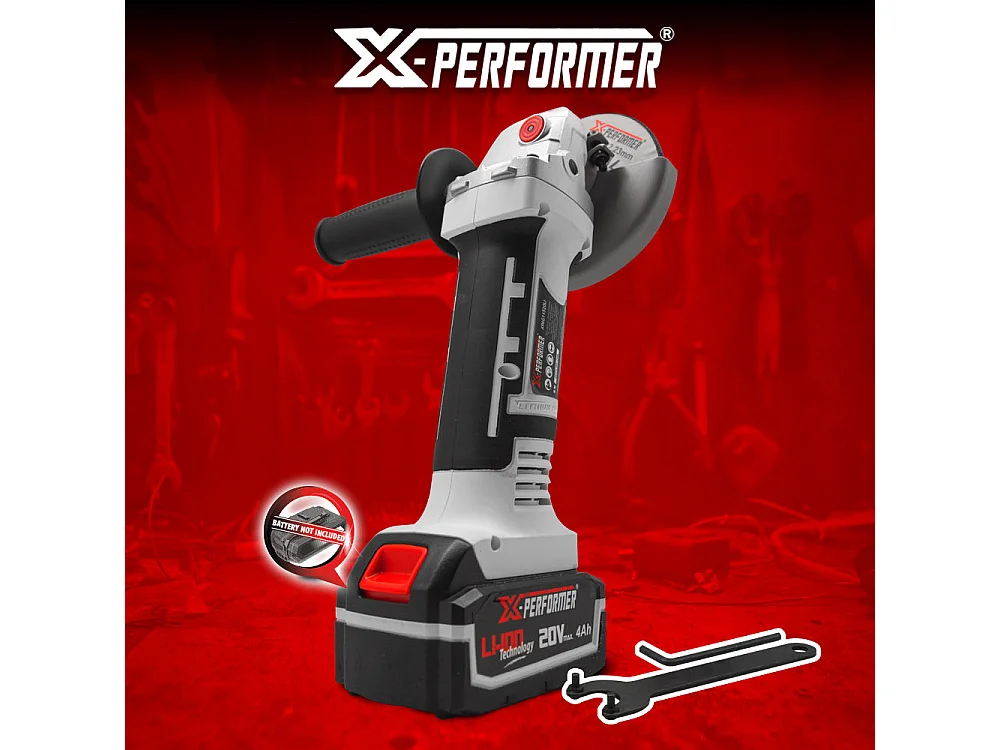 Meuleuse d’angle sans fil 20V – 115 mm – avec disque – sans batterie ni chargeur – X-Performer