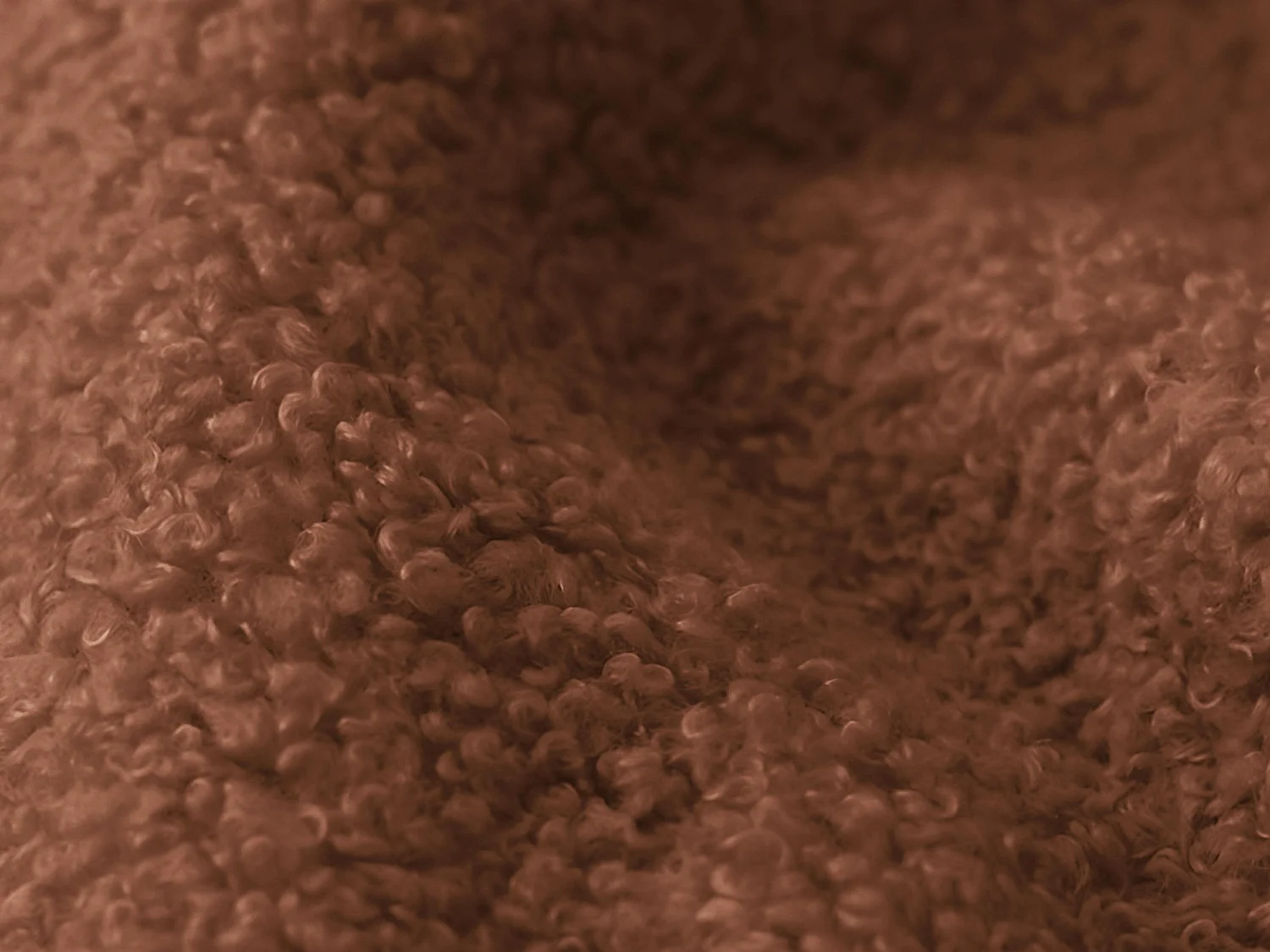 Driezits-slaapbank van terracotta bouclé - LOHI