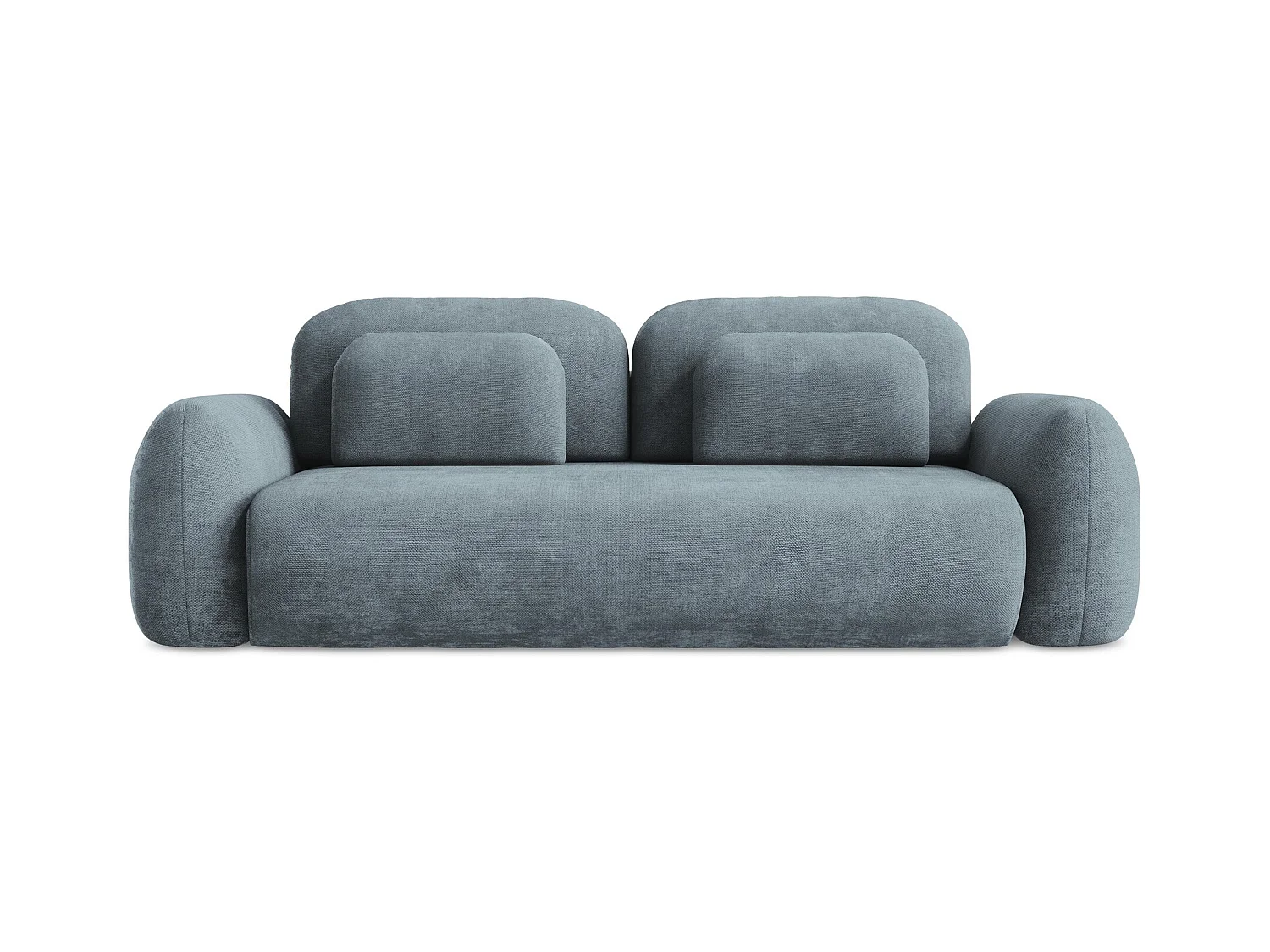 Canapé 3 places convertible en tissu chenille - jeans - LOHI