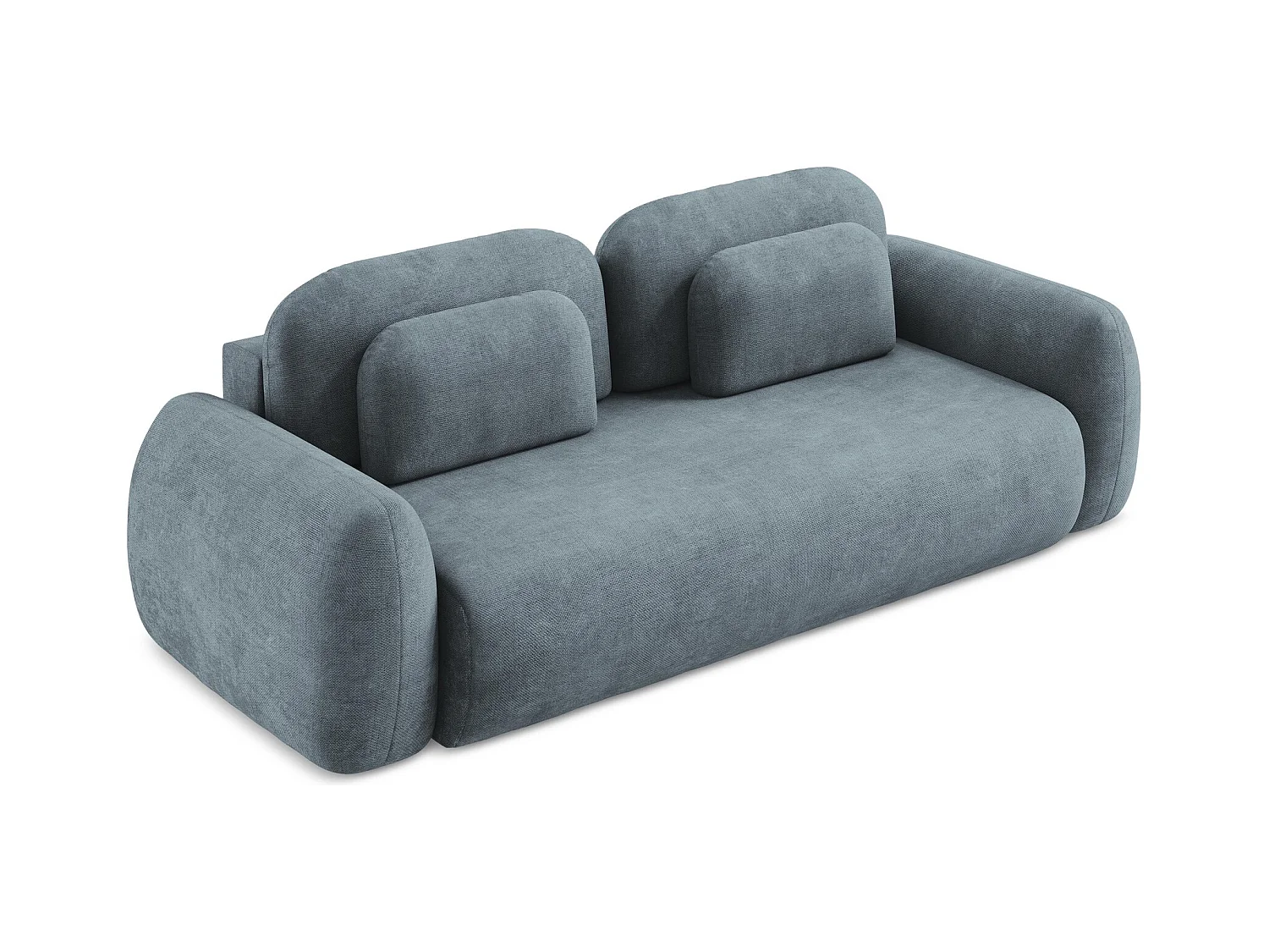 Canapé 3 places convertible en tissu chenille - jeans - LOHI