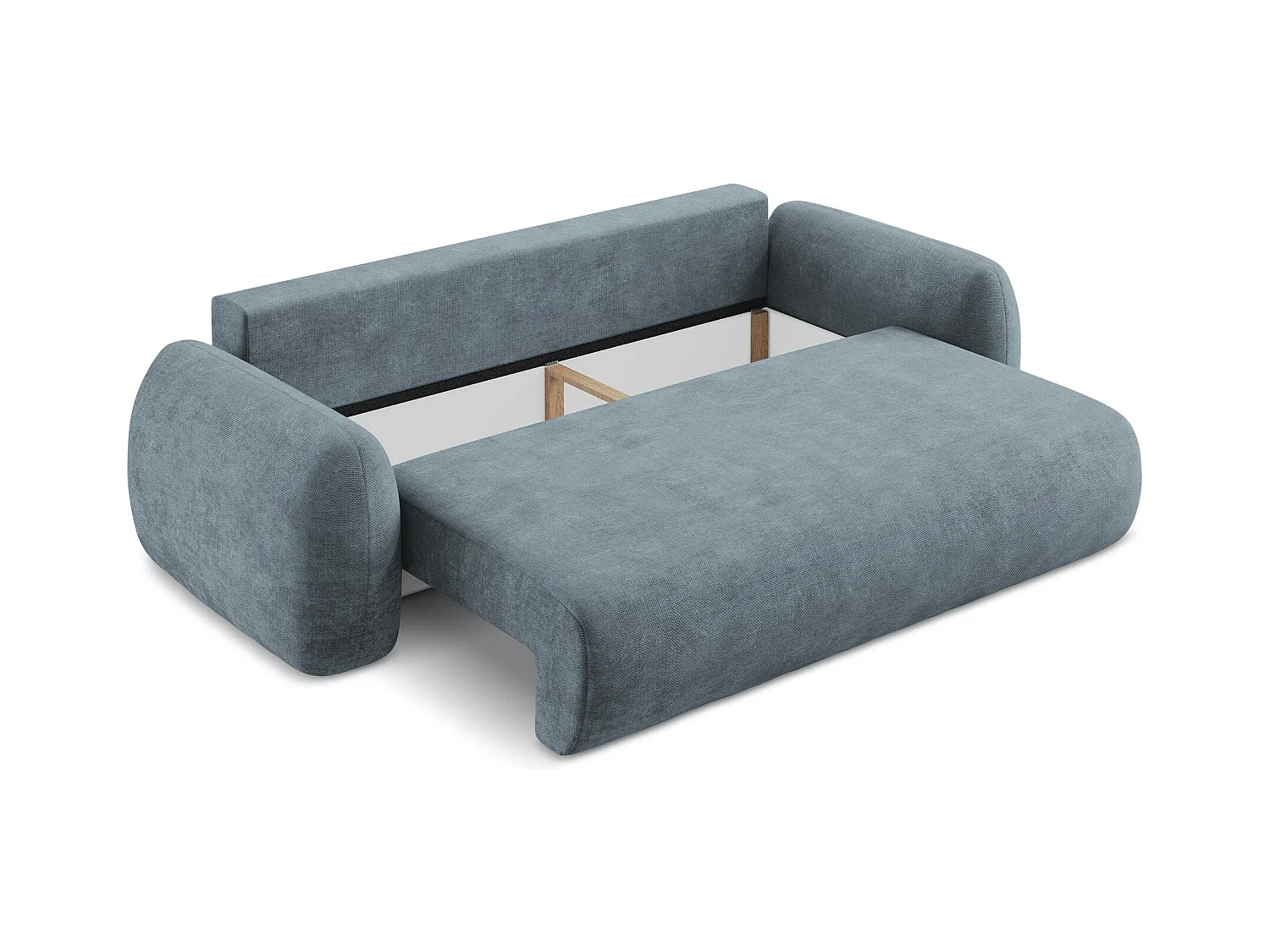 Canapé 3 places convertible en tissu chenille - jeans - LOHI