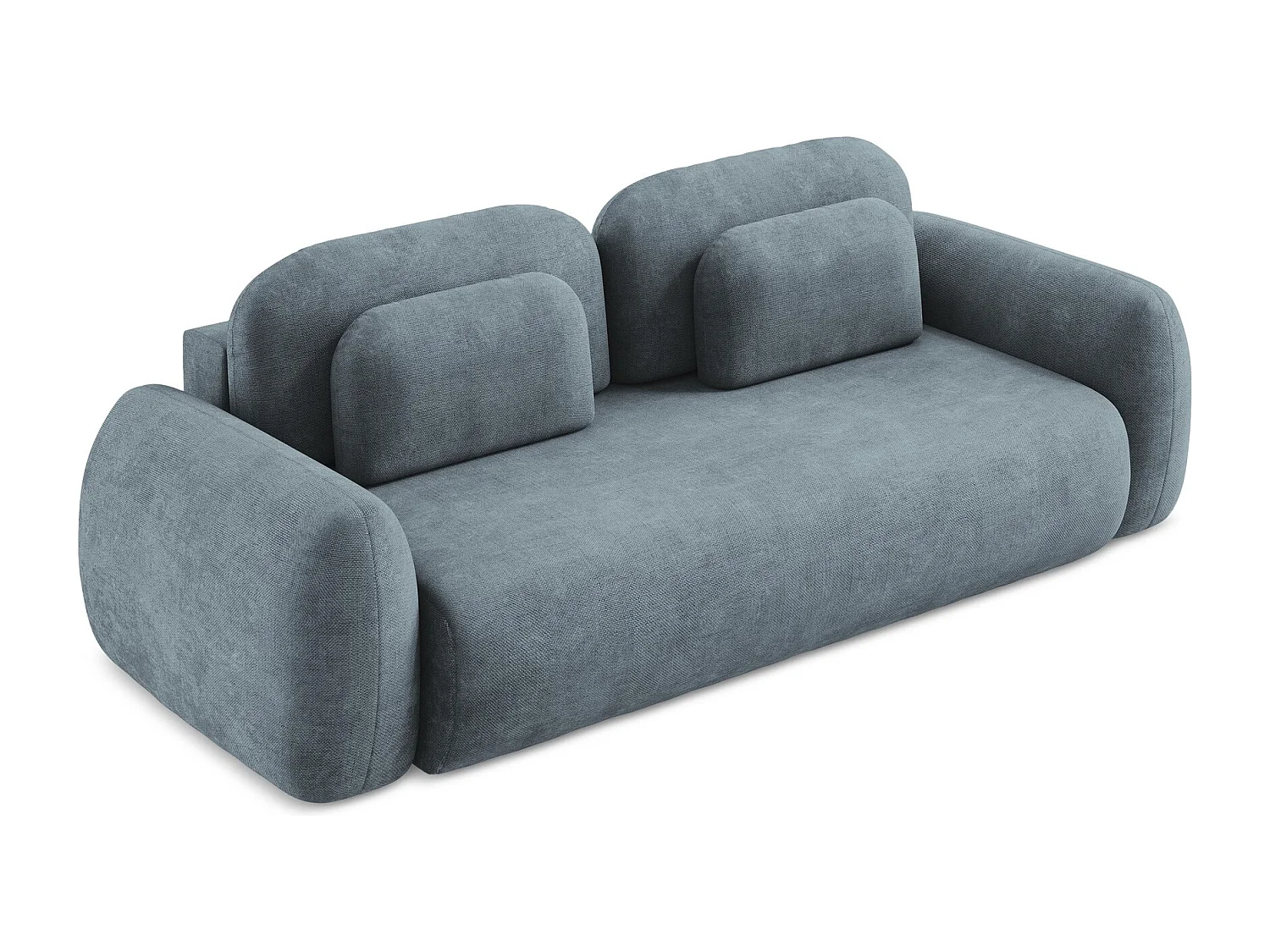 Canapé 3 places convertible en tissu chenille - jeans - LOHI