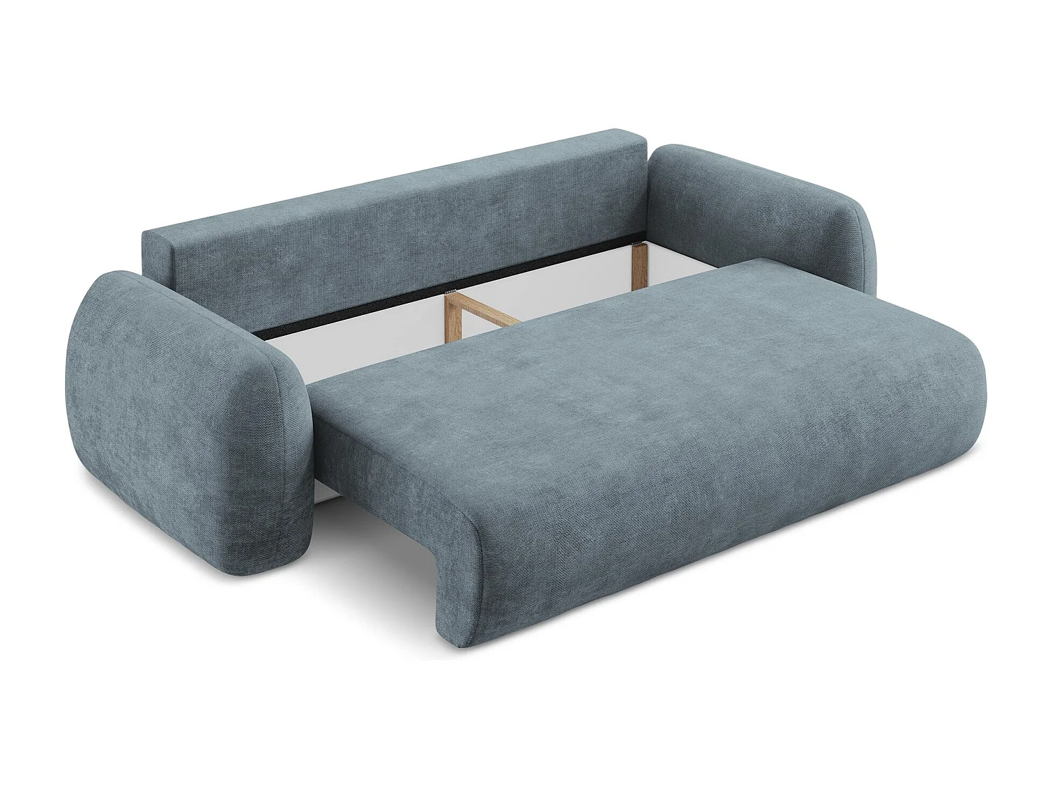 Canapé 3 places convertible en tissu chenille - jeans - LOHI