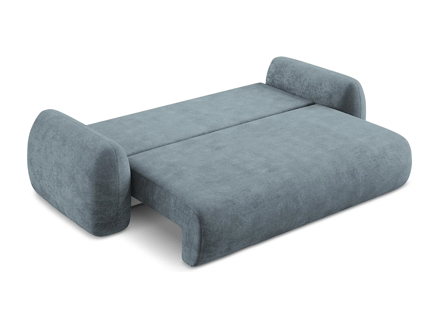 Canapé 3 places convertible en tissu chenille - jeans - LOHI