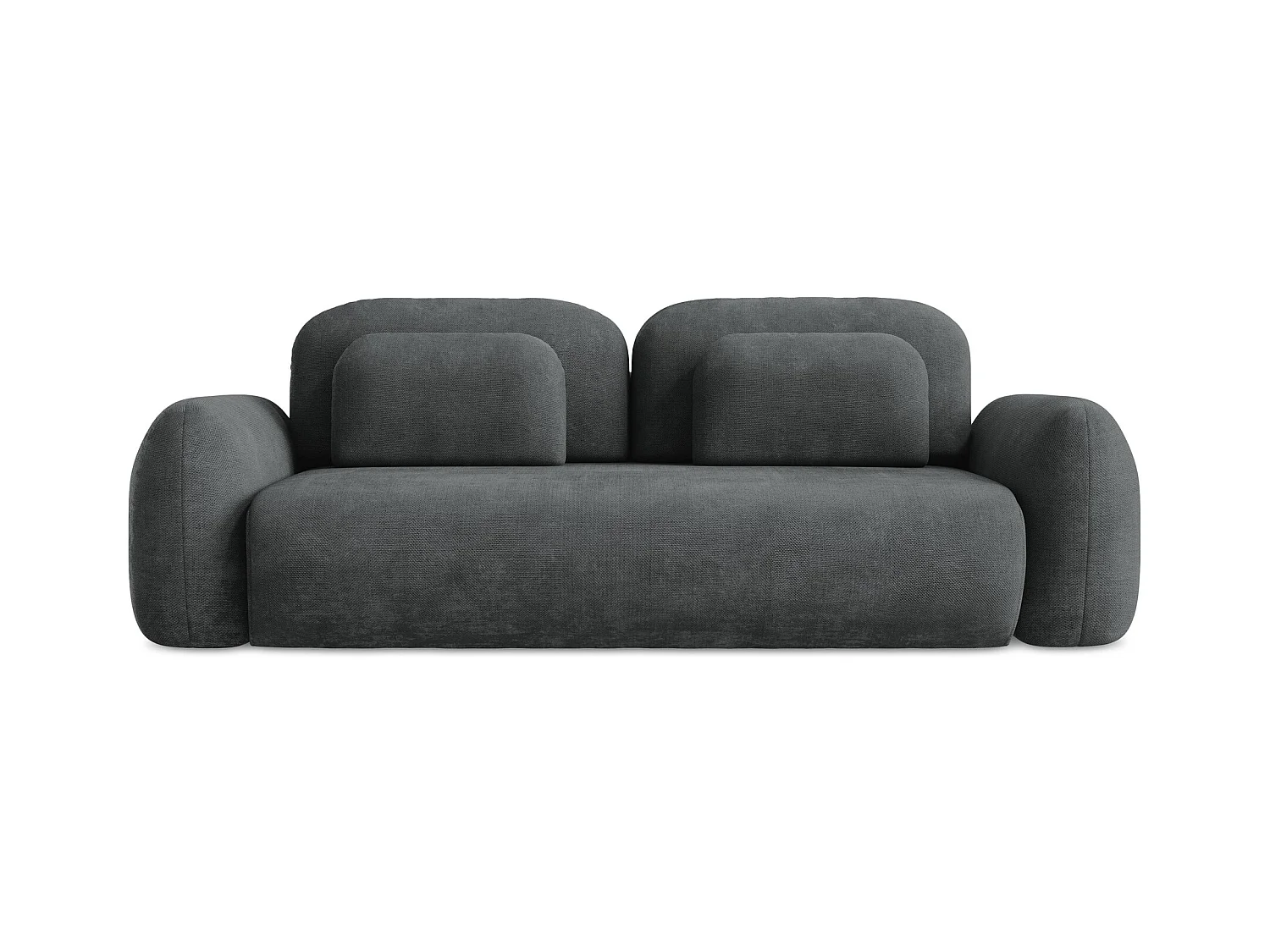 Canapé 3 places convertible en tissu chenille - gris foncé - LOHI