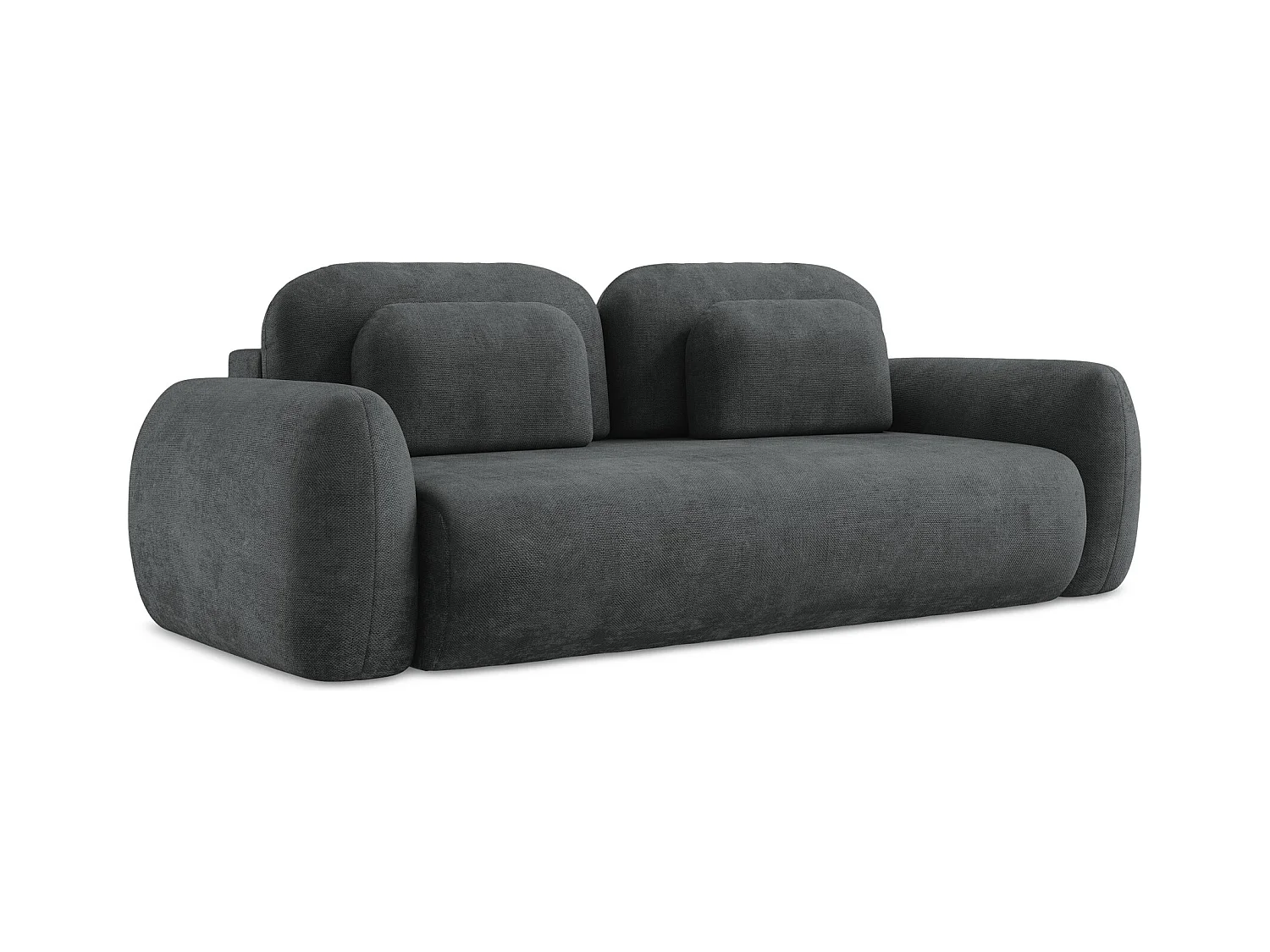 3-Sitzer Sofa mit Schlaffunktion - Chenille - Dunkelgrau - LOHI