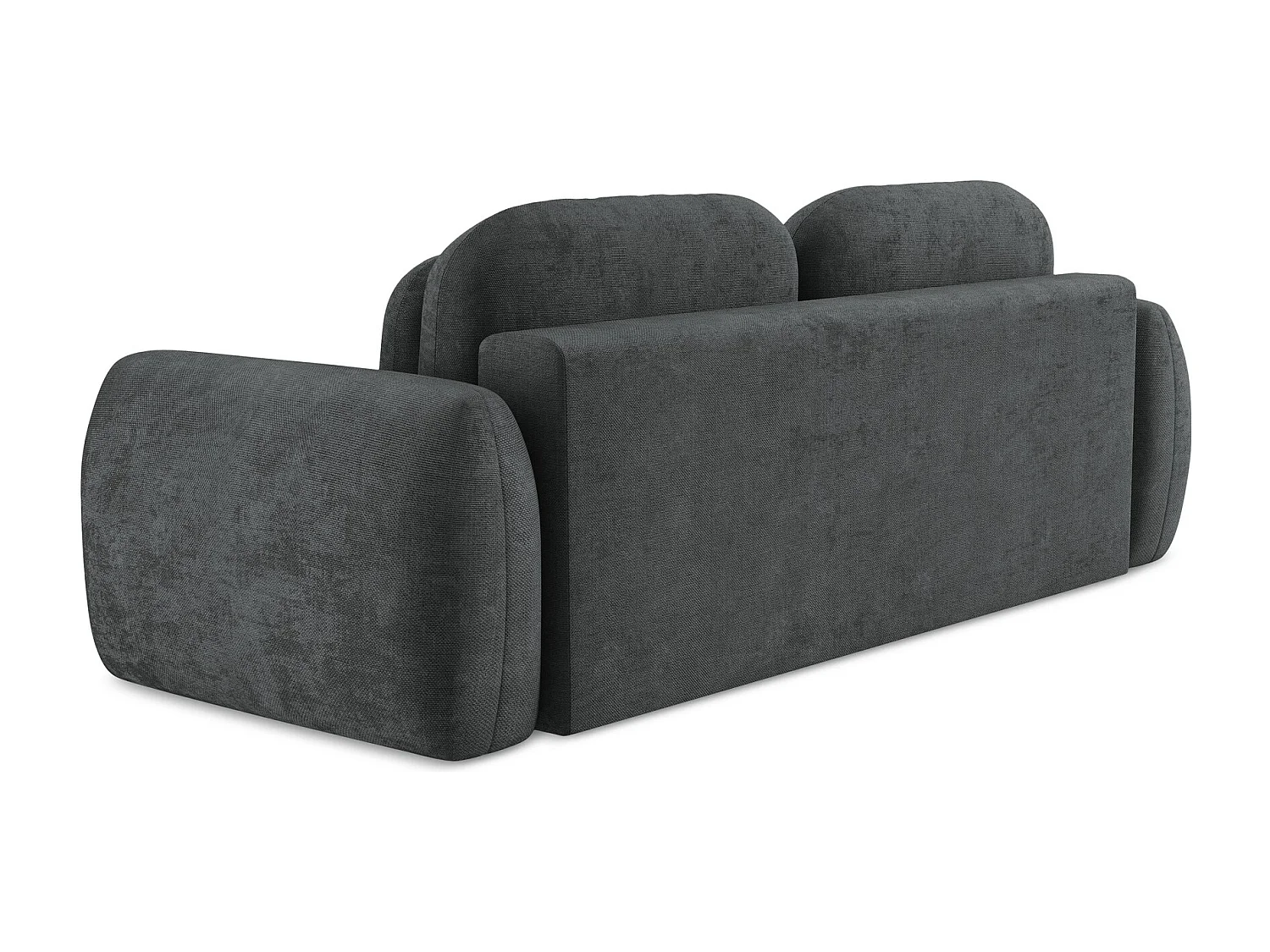 Canapé 3 places convertible en tissu chenille - gris foncé - LOHI