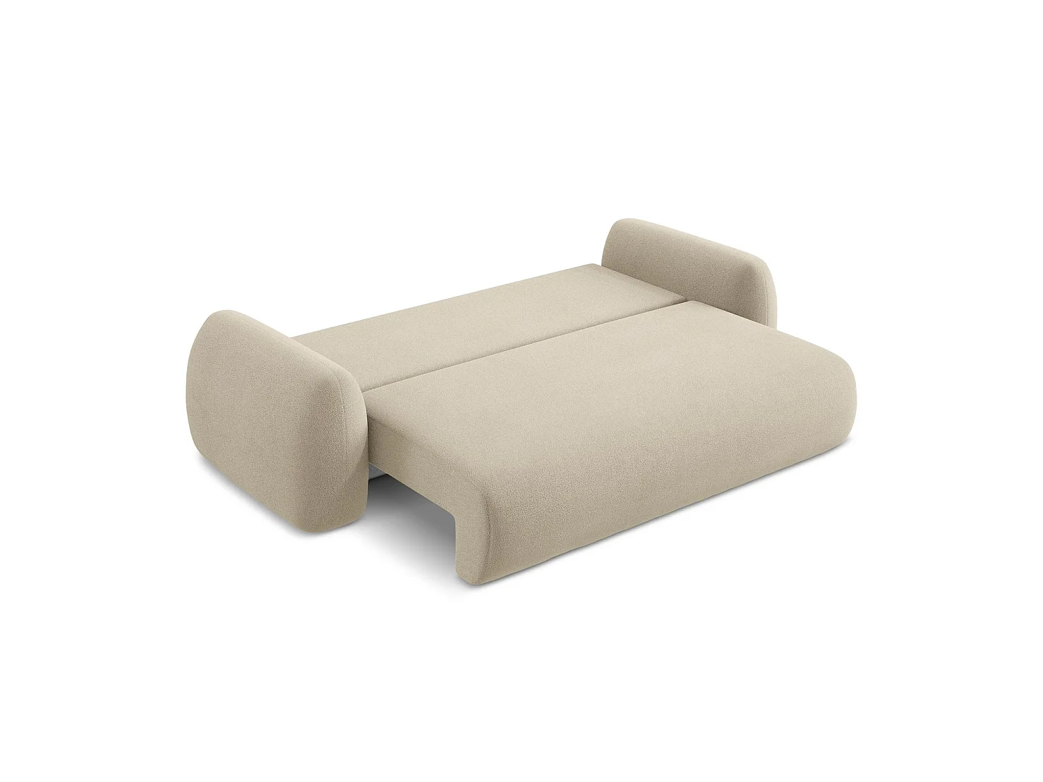Driezits-slaapbank van donkerbeige bouclé - FERRETTI