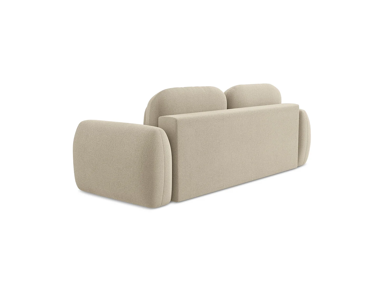 Driezits-slaapbank van donkerbeige bouclé - FERRETTI