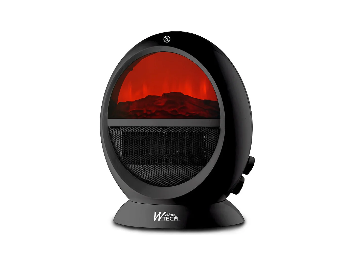 Chauffage soufflant oscillant Warm Tech 2000 W avec thermostat et effet flamme