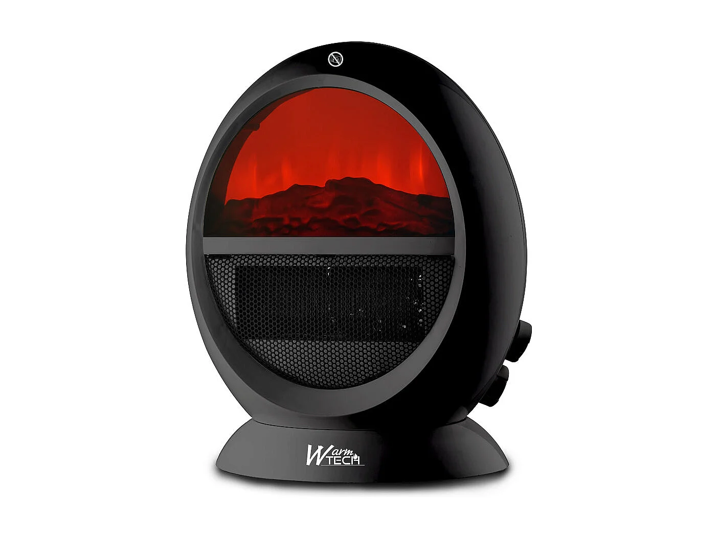 Chauffage soufflant oscillant Warm Tech 2000 W avec thermostat et effet flamme