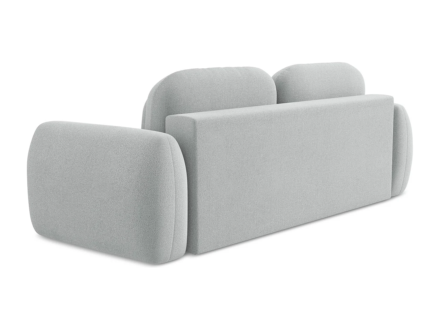 Canapé 3 places convertible en tissu bouclette - gris clair - PELE