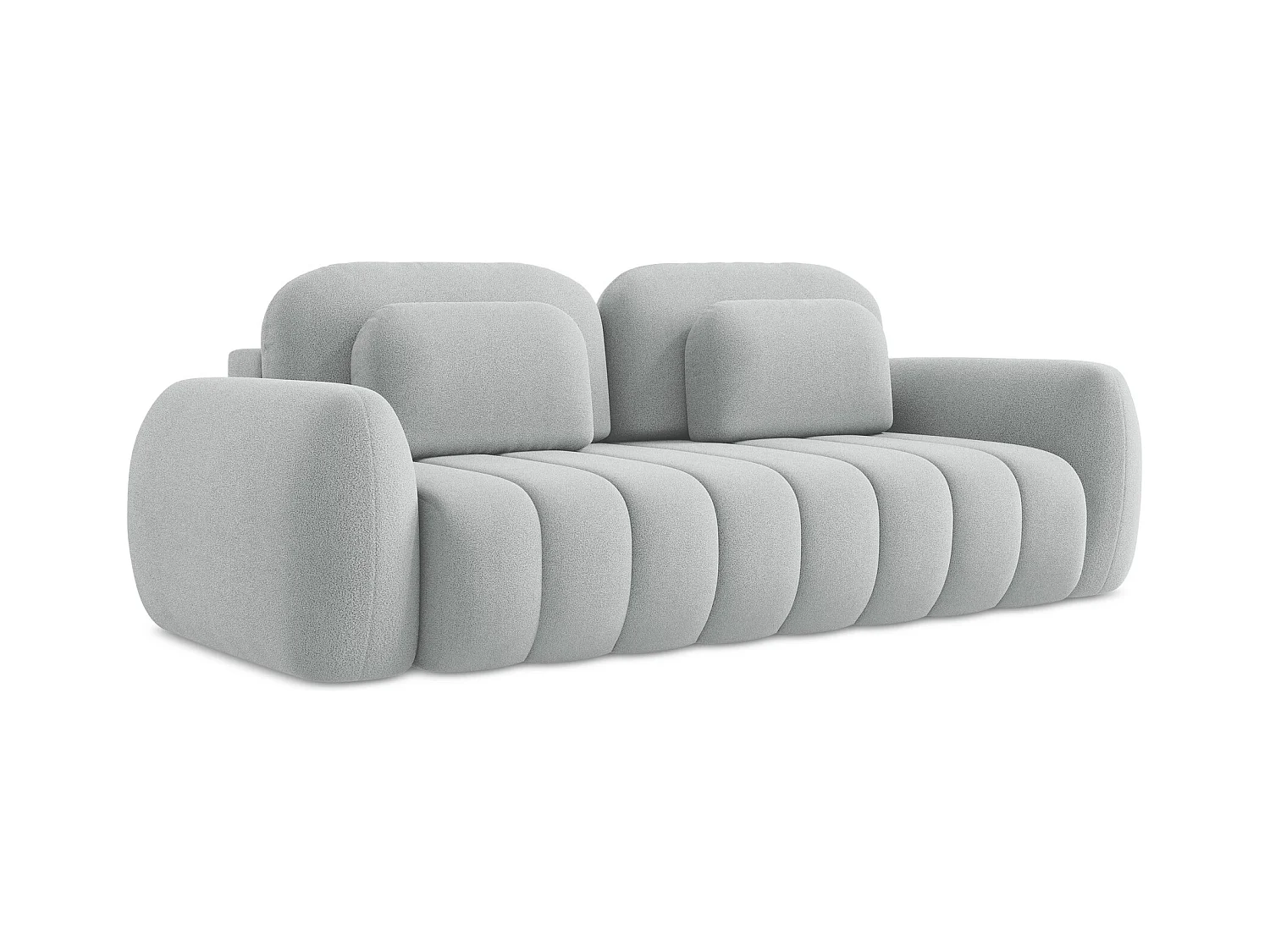 3-Sitzer Sofa mit Schlaffunktion - Bouclé - Hellgrau - PELE