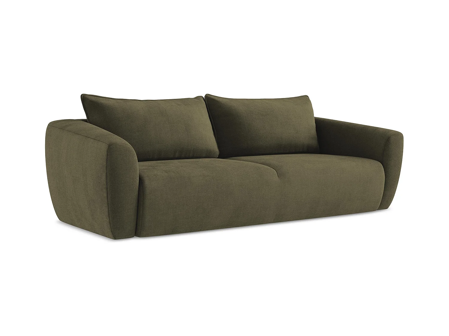 3-Sitzer Sofa mit Schlaffunktion - Strukturstoff - Olive - GUAVA
