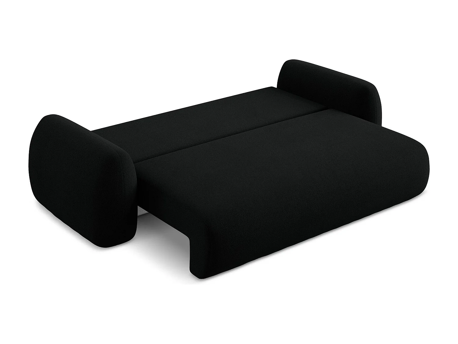 Canapé 3 places convertible en tissu bouclette - noir - LOHI