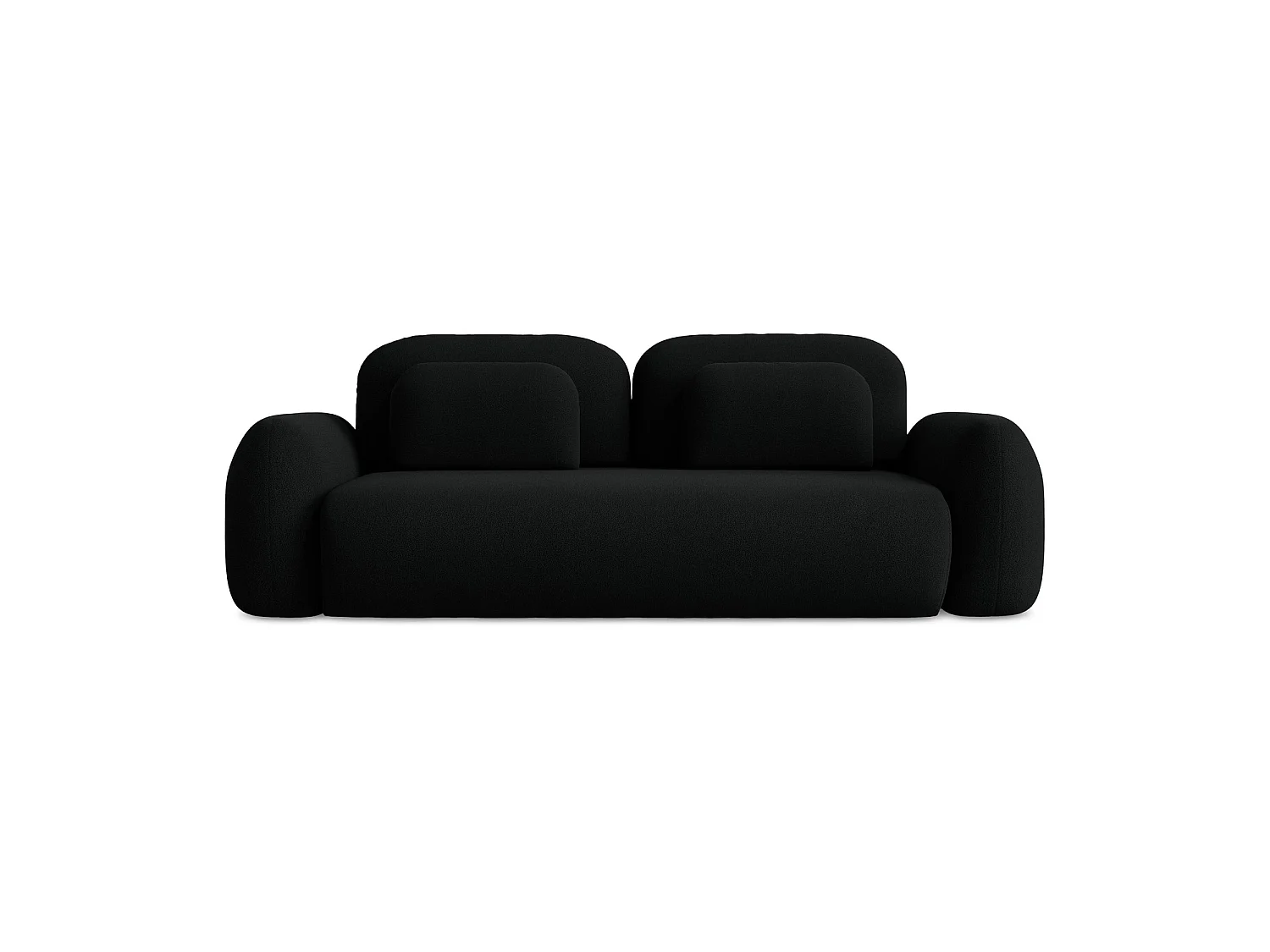 Canapé 3 places convertible en tissu bouclette - noir - FERRETTI