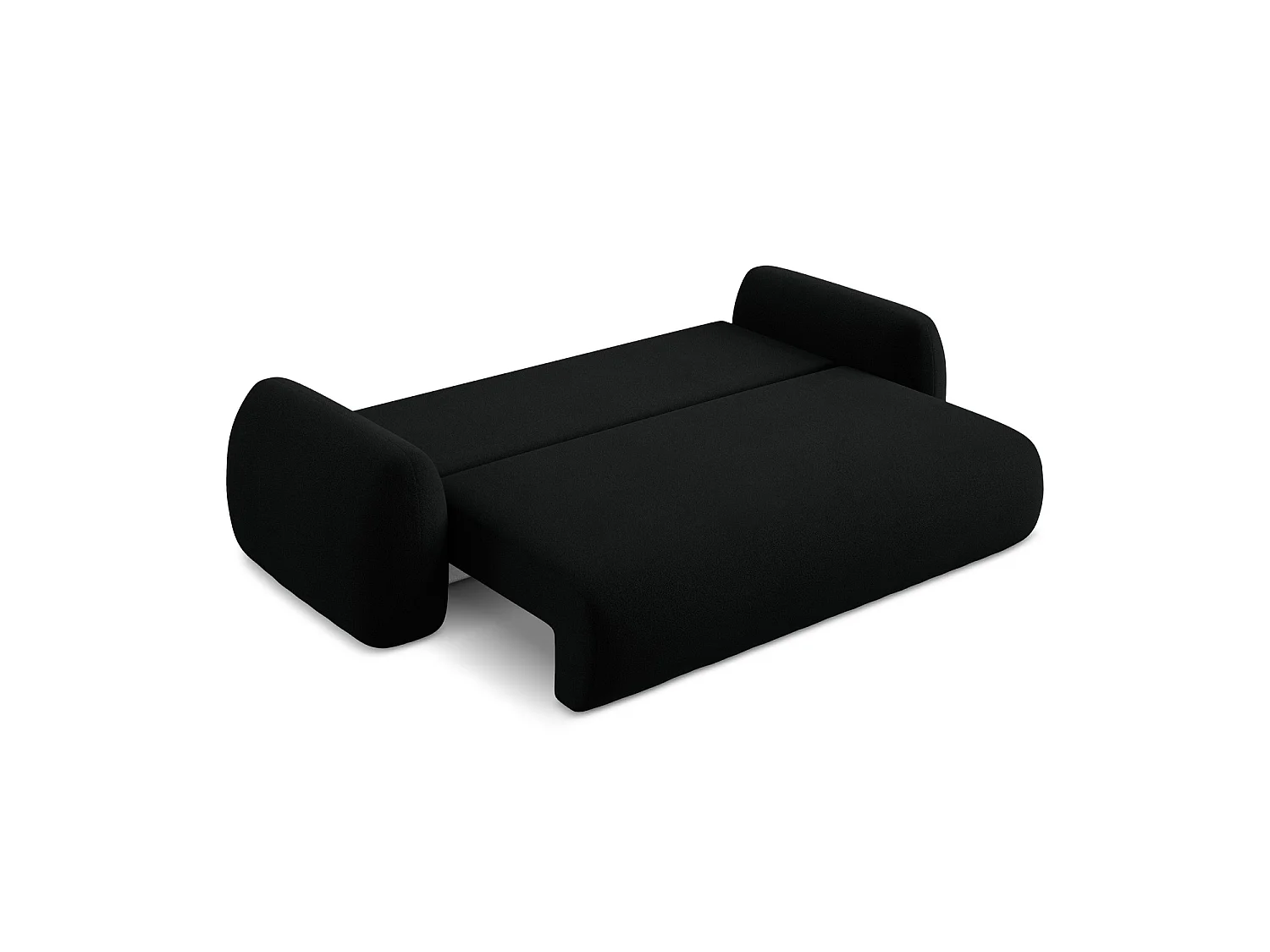 Canapé 3 places convertible en tissu bouclette - noir - FERRETTI