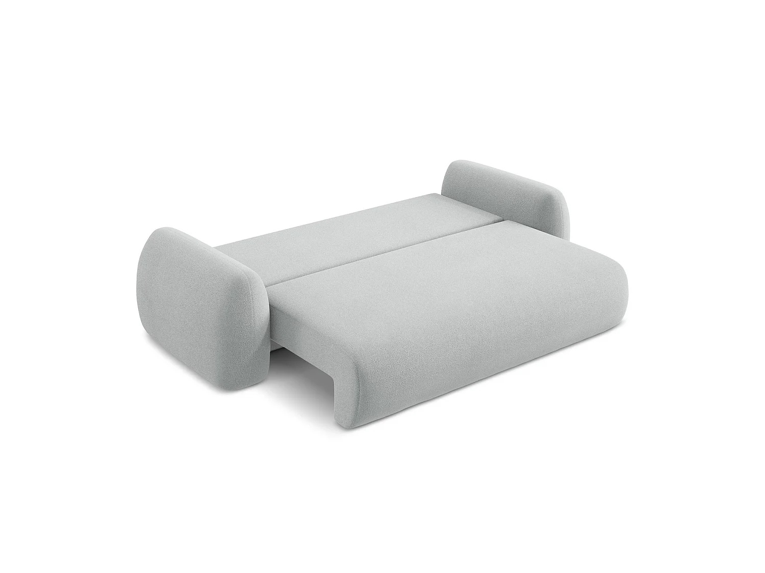 Canapé 3 places convertible en tissu bouclette - gris clair - FERRETTI