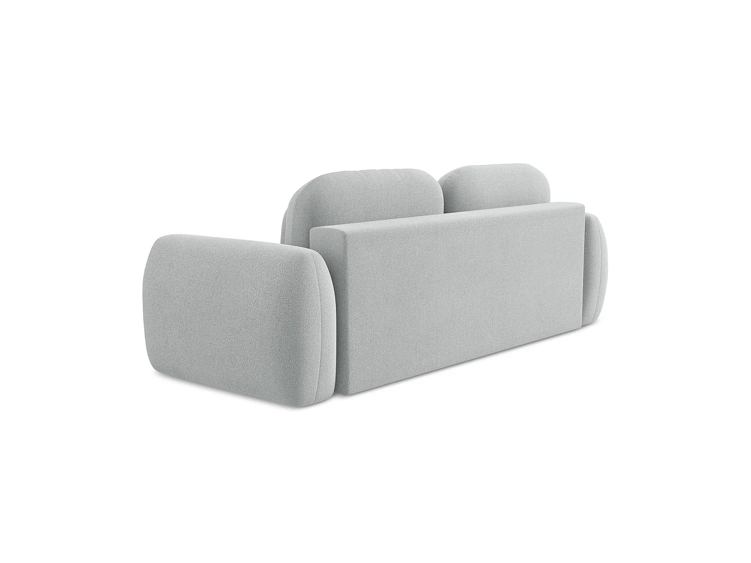 Canapé 3 places convertible en tissu bouclette - gris clair - FERRETTI