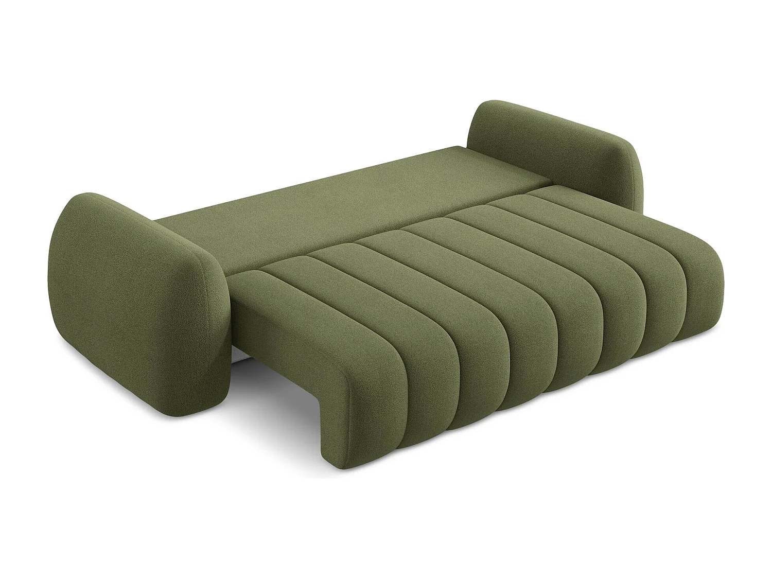 Canapé 3 places convertible en tissu bouclette - vert - PELE