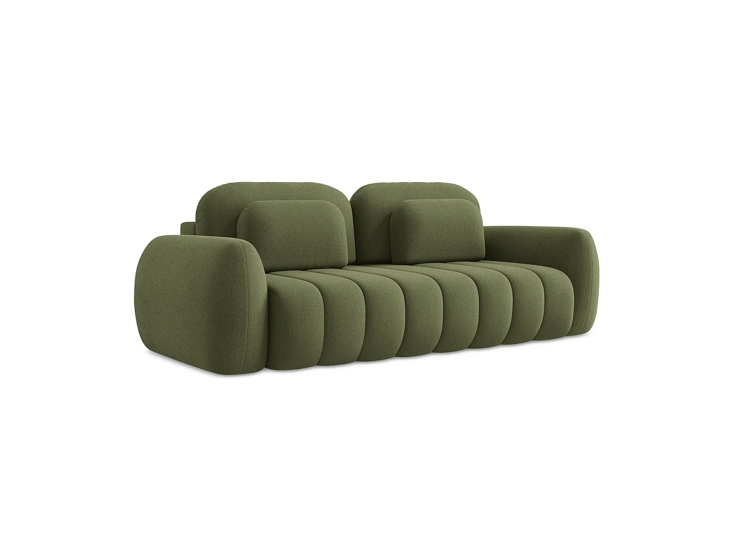 Canapé 3 places convertible en tissu bouclette - vert - GINOSA
