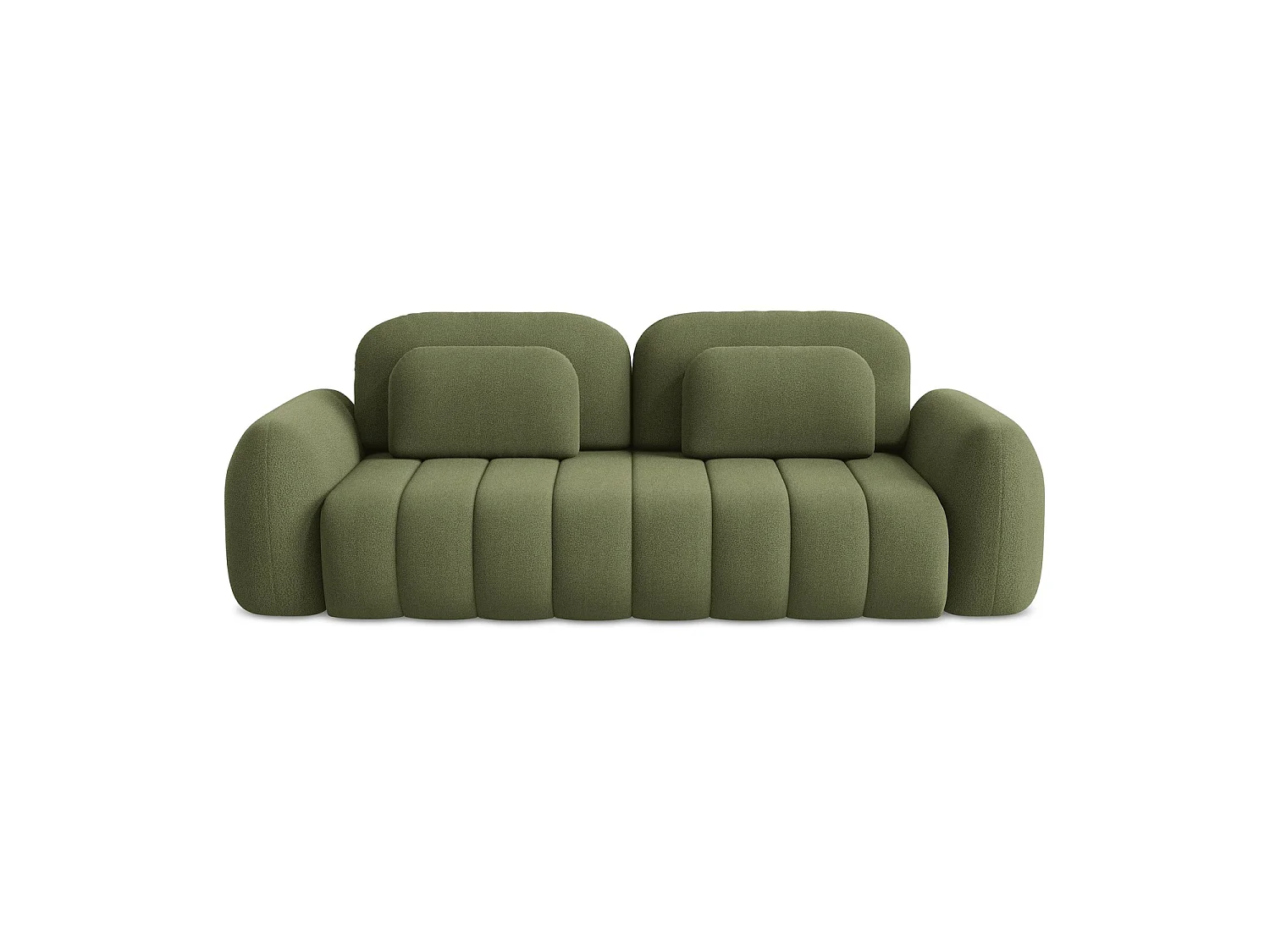 Canapé 3 places convertible en tissu bouclette - vert - GINOSA