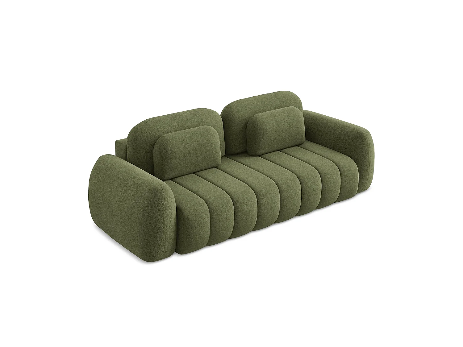 Canapé 3 places convertible en tissu bouclette - vert - GINOSA