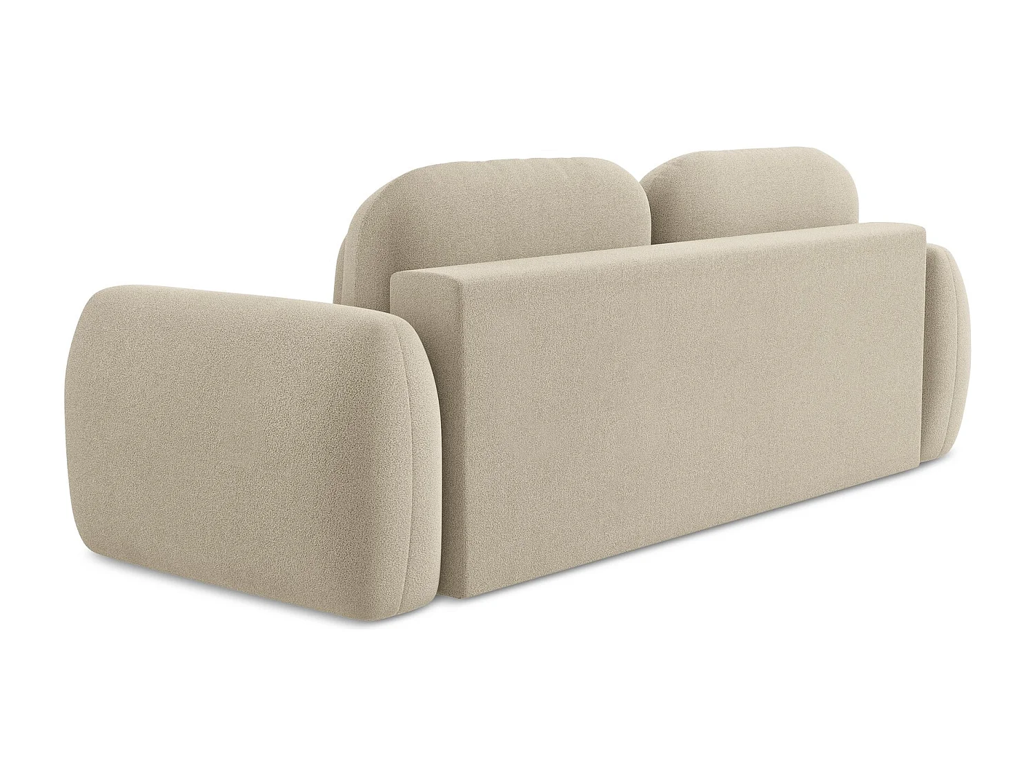 Canapé 3 places convertible en tissu bouclette - beige foncé - PELE